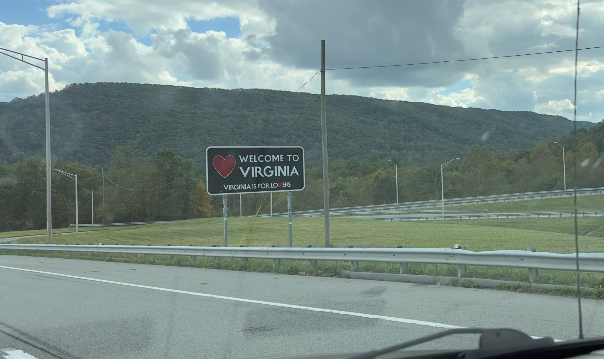 Welcome to Virginia highway sign