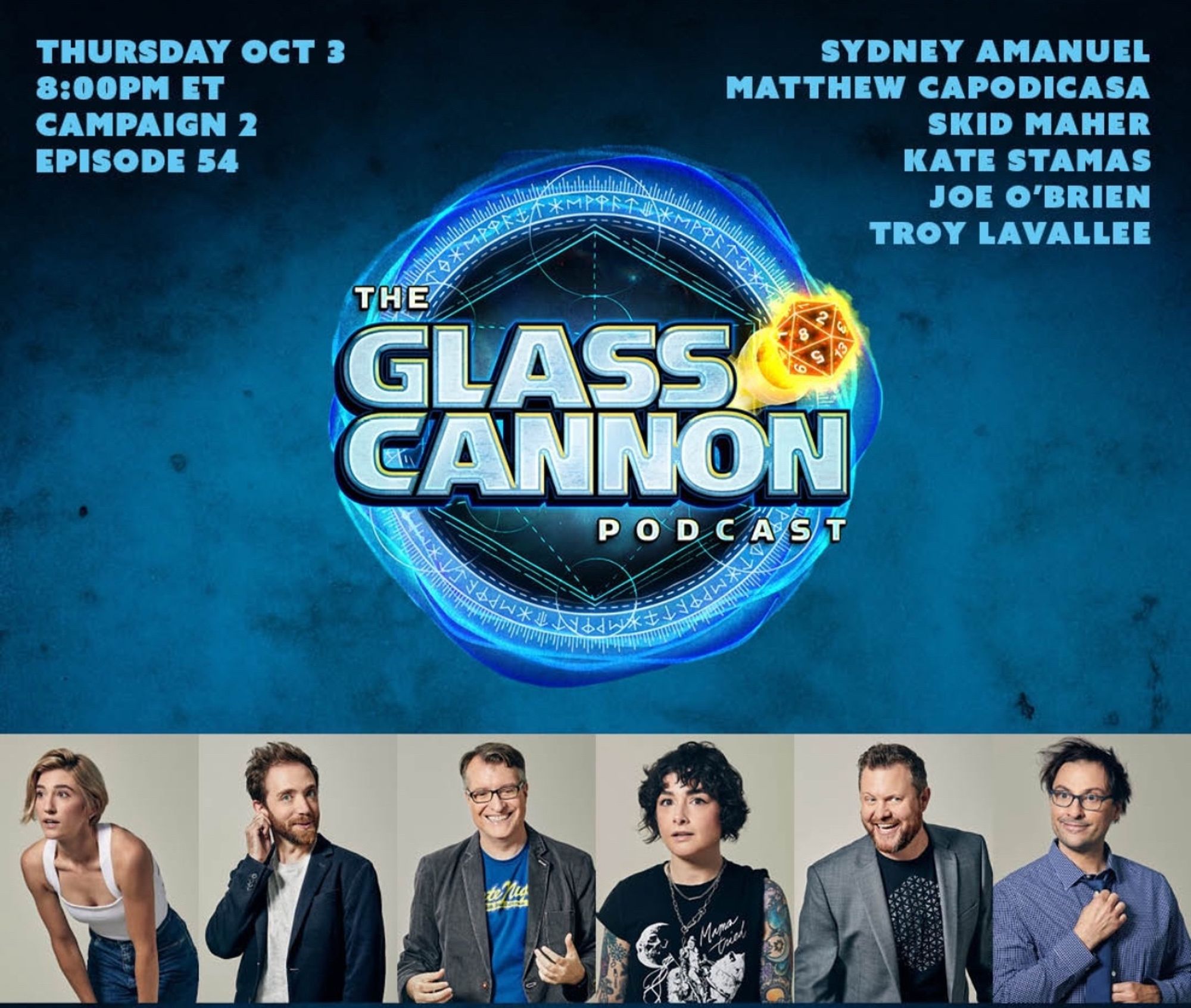 Advertisement for the Glass Cannon Podcast