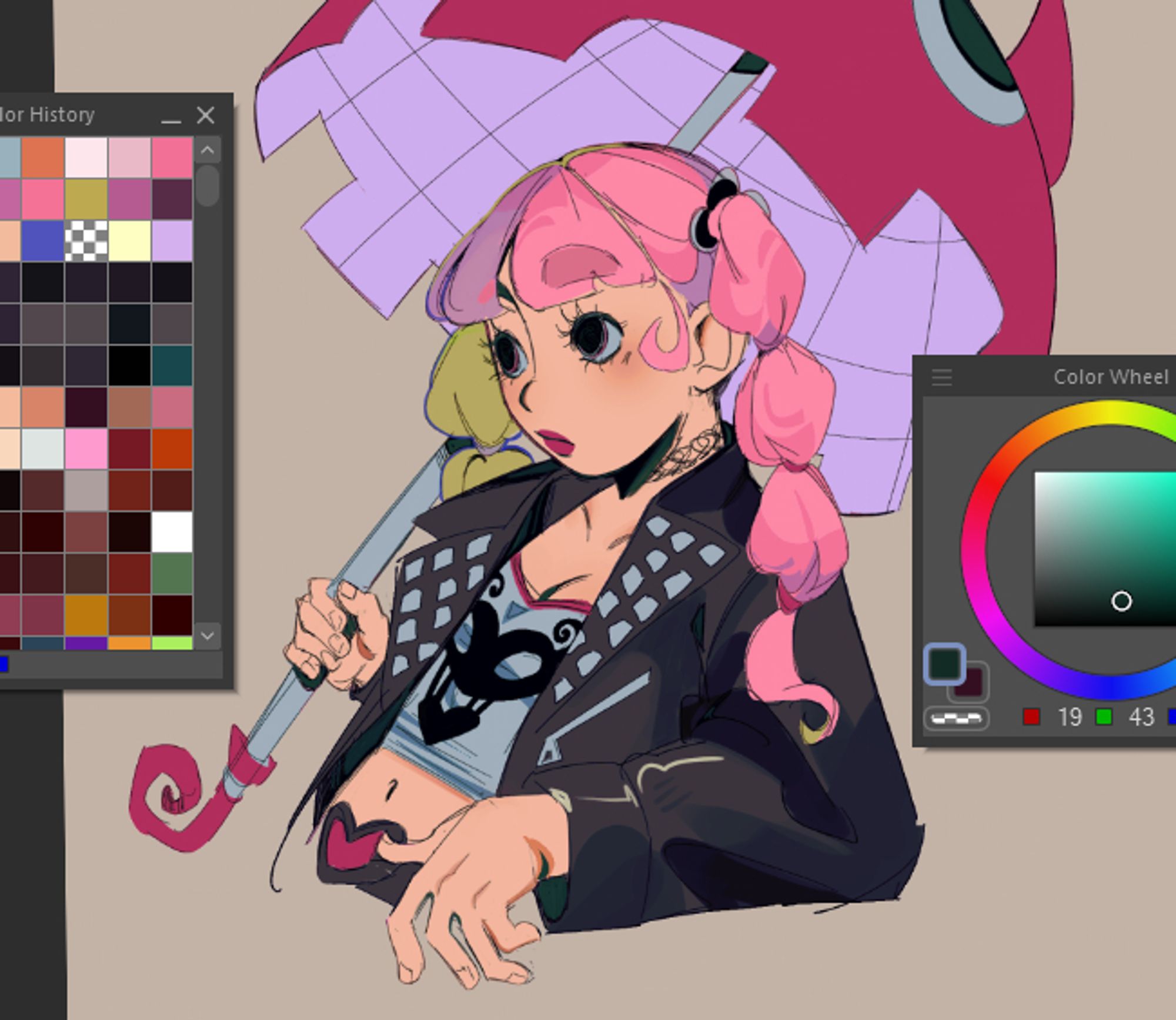 Sketchy portrait of Perona from one piece, but more modern design?