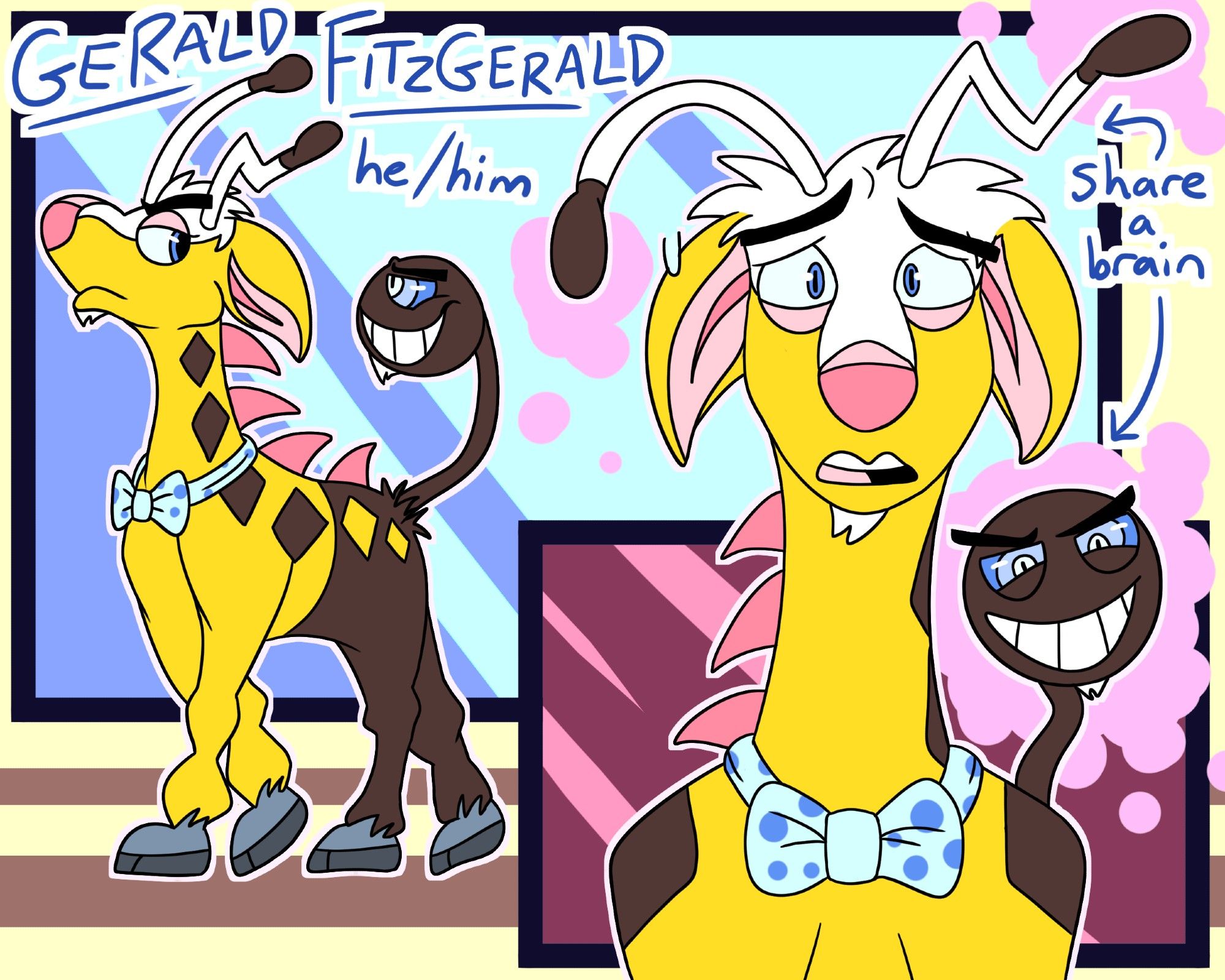 Reference of a girafarig character