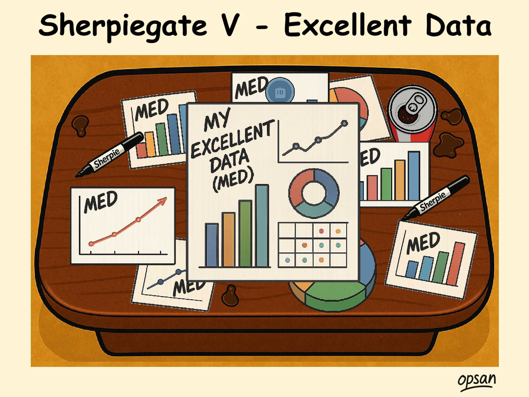A political cartoon depicting recent chart events in the White House as proven data sources are usurped. 