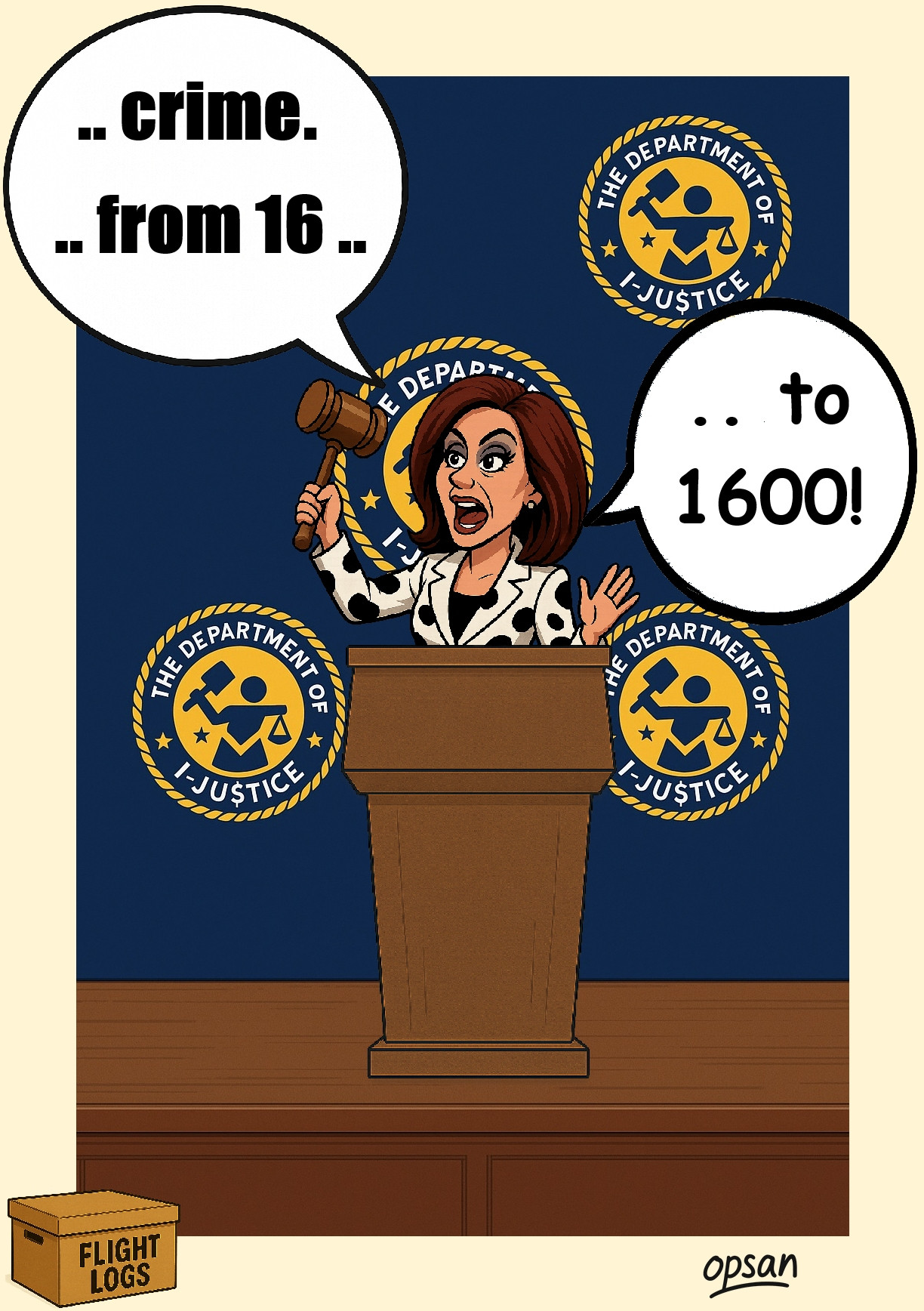 A political cartoon describing fighting crime in the United States Capitol. 