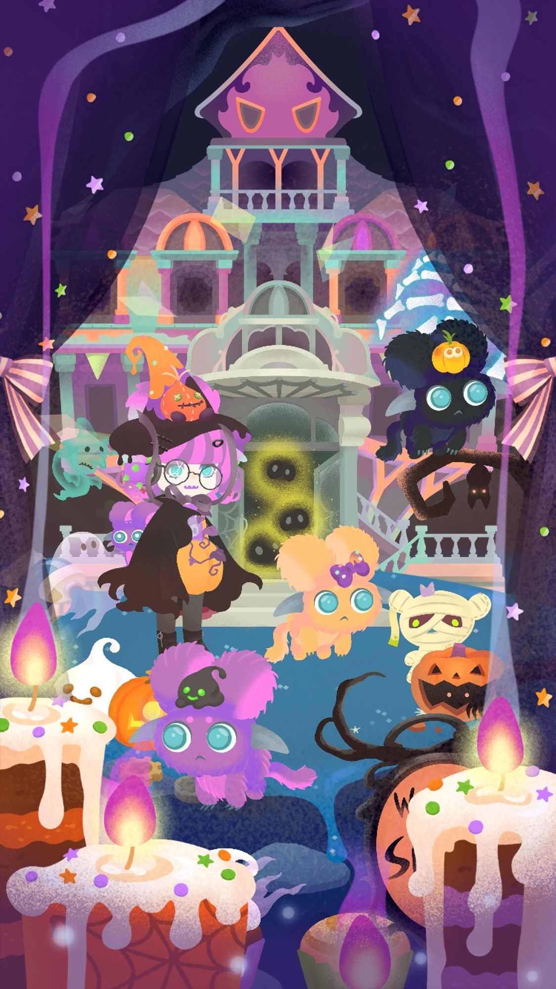 スマホゲーム
リヴリーアイランド　スクリーンショット
ハロウィン仕様の🎃アイランド