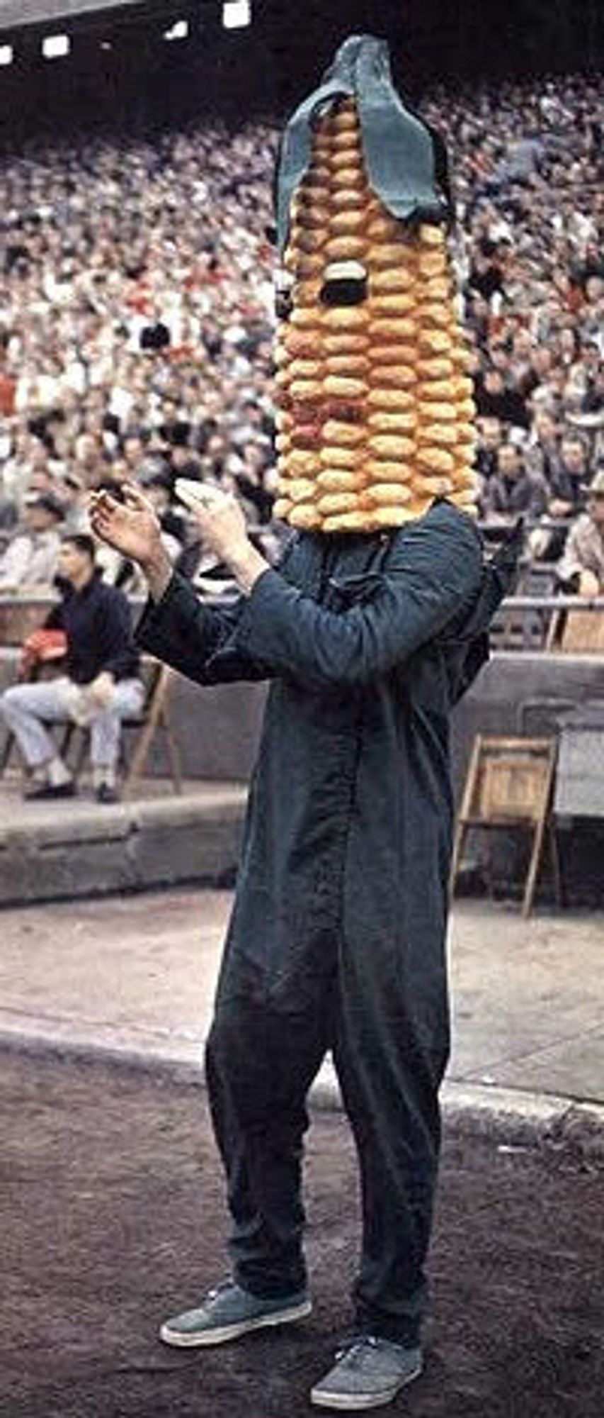 Creepy corn mascot