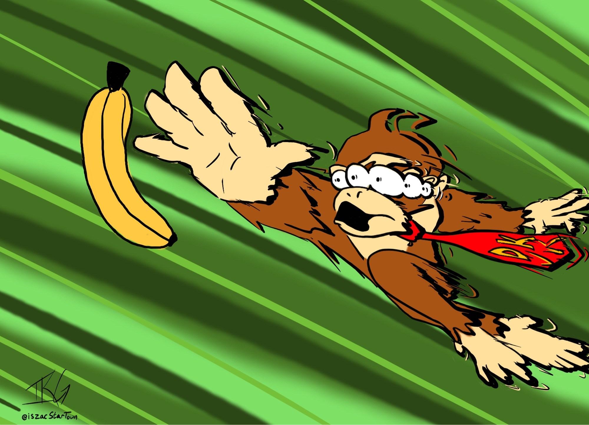 Smear frame Donkey Kong. He's going for the banana very fast