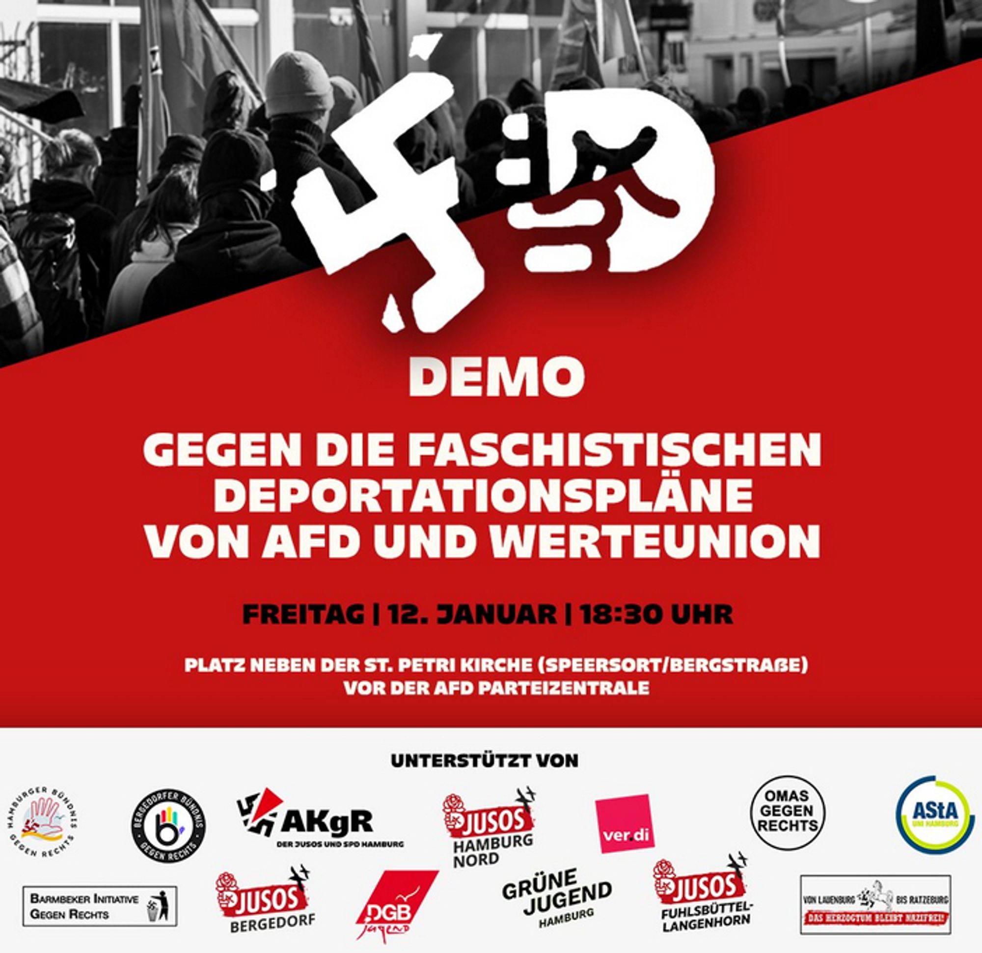 Kachel mit dem Demo-Termin.