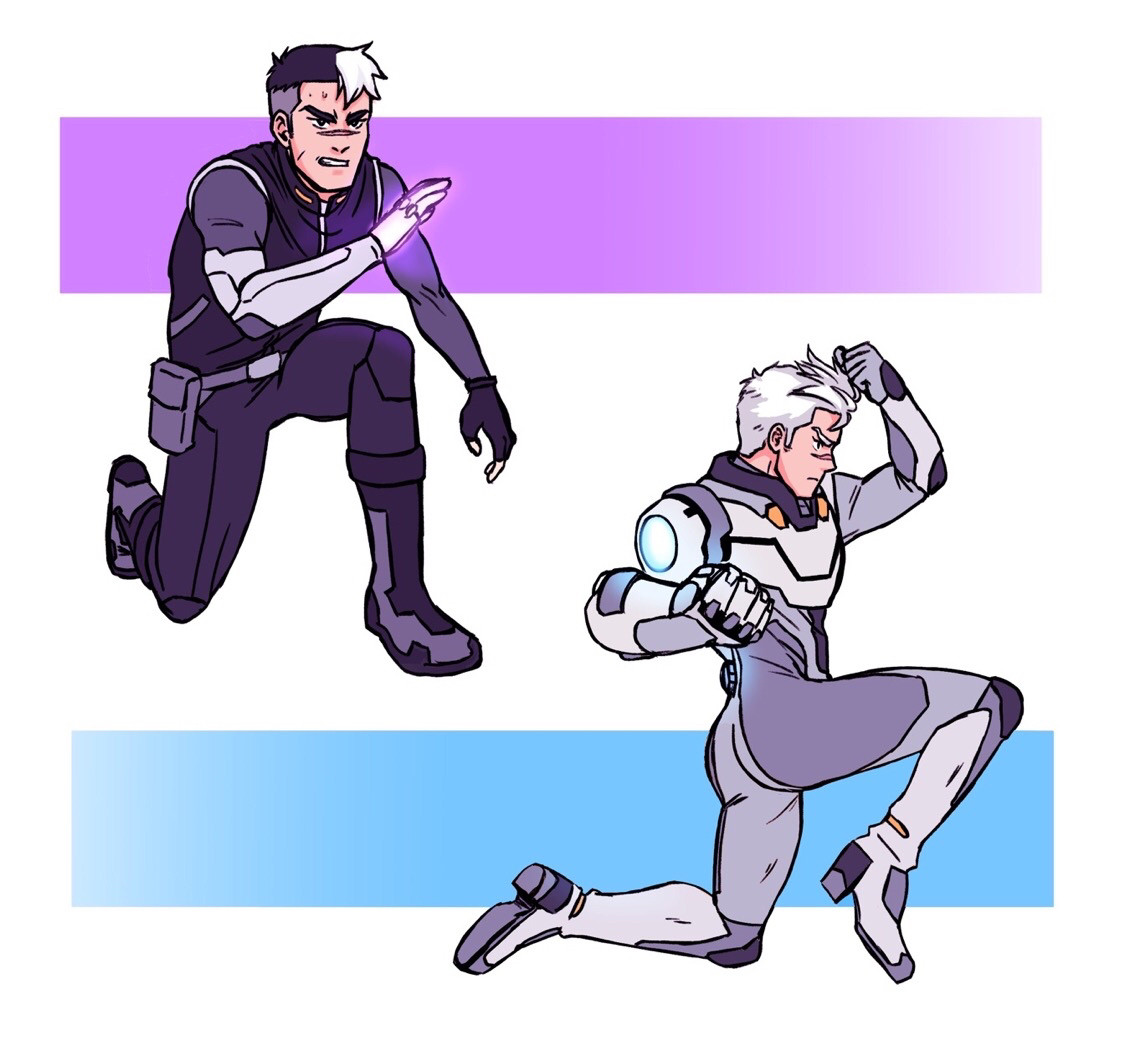 Action shots of Shiro in his S1 and S7 attire