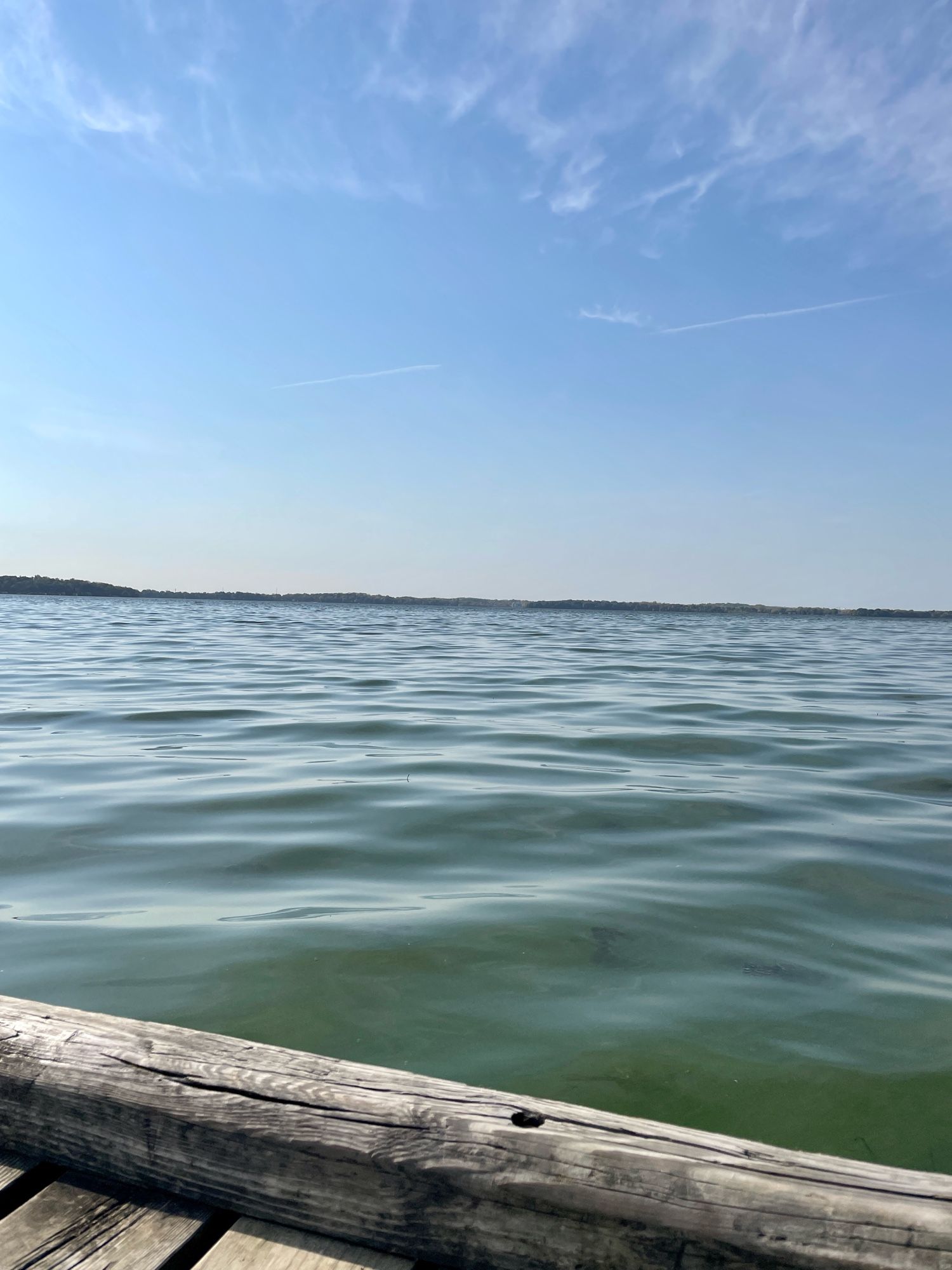 stinky lake before u, sky above u, dock beneath u