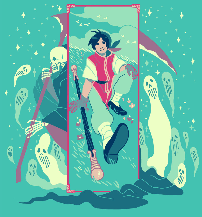 A re-post of a would-be screen-print Suikoden sh*rt design.