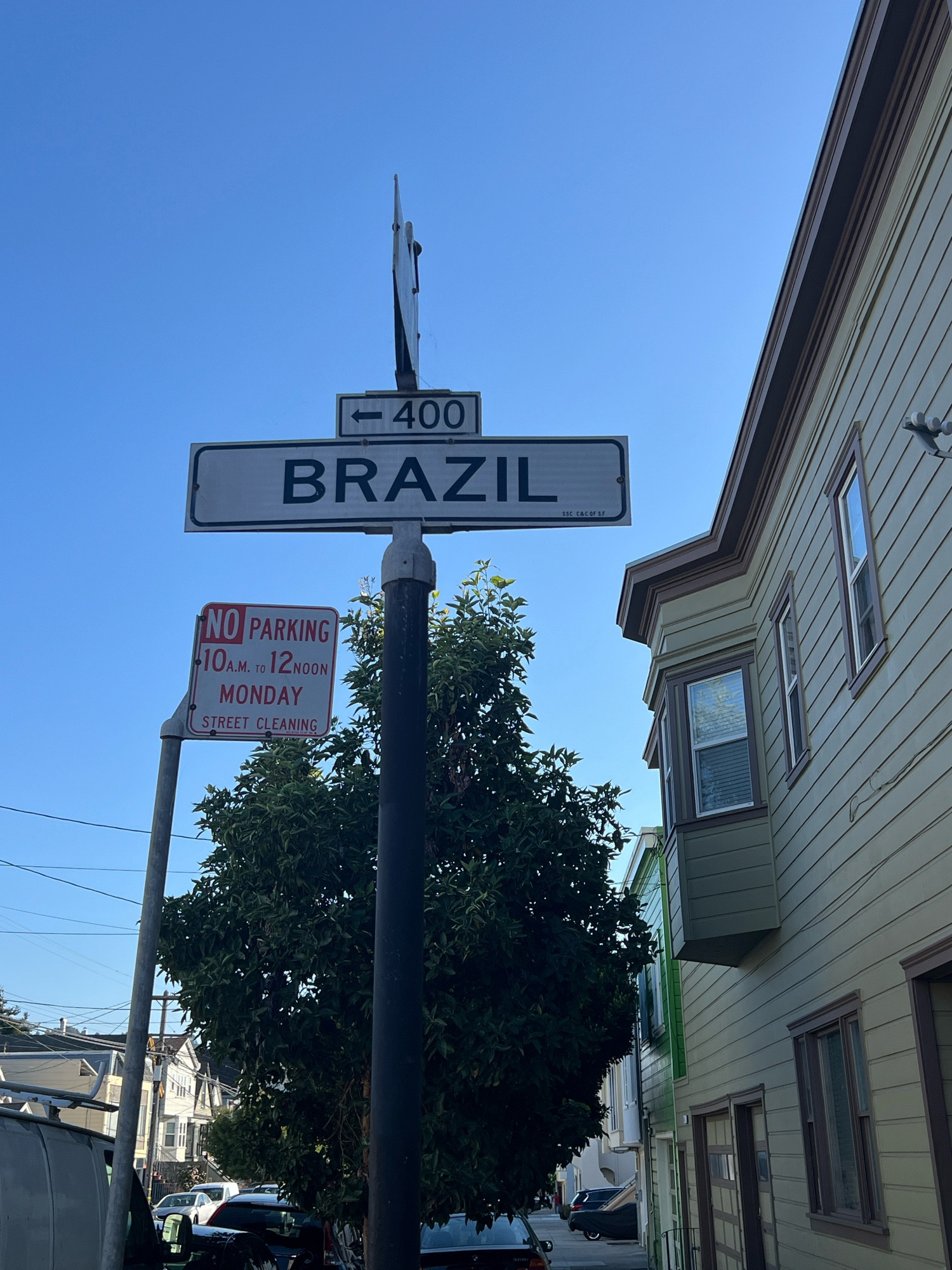 A sign for Brazil street