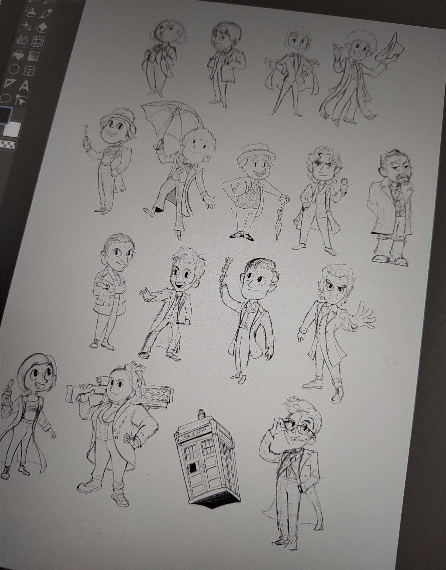 Sketch com os Doutores de Doctor Who