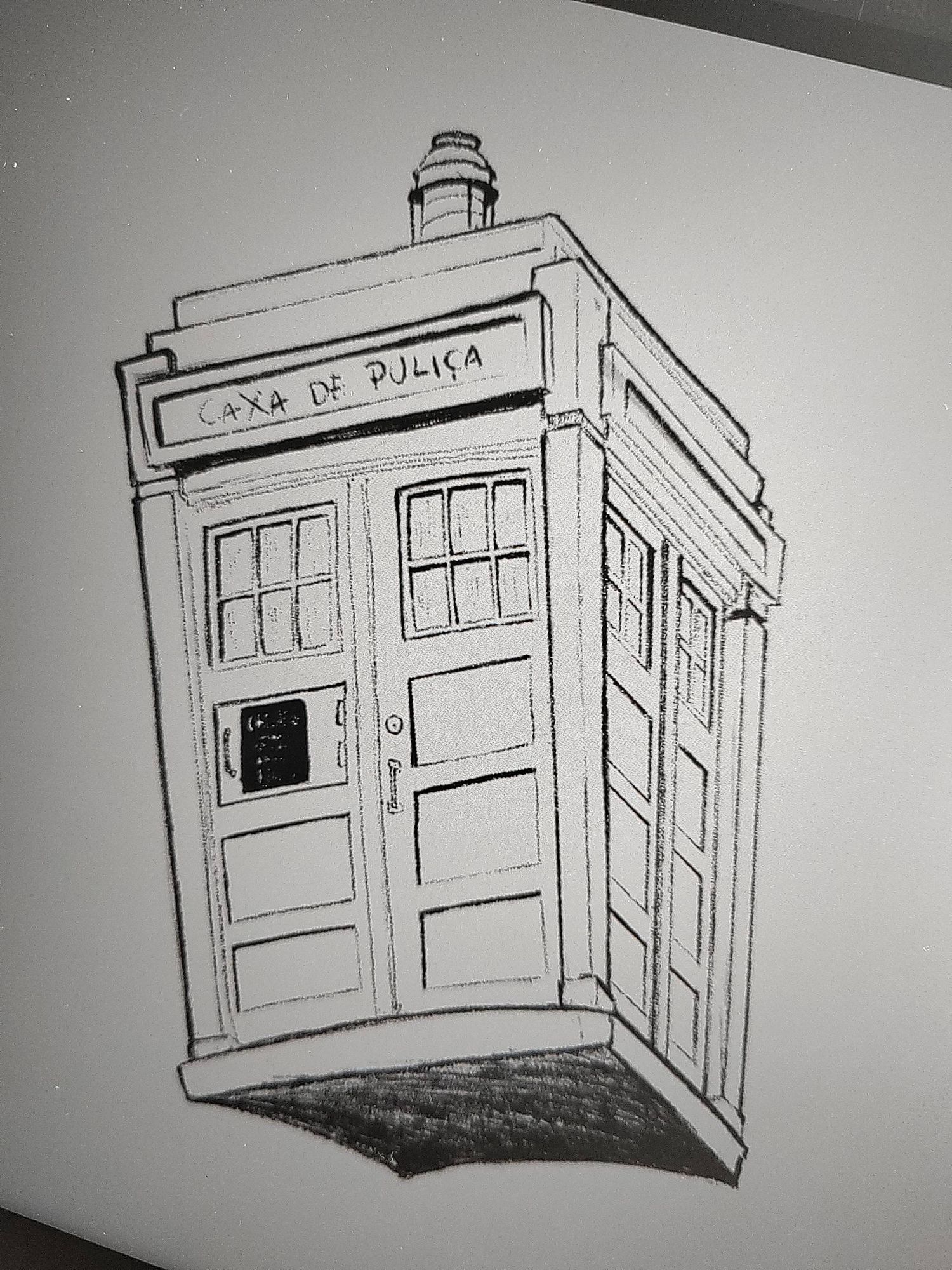 Desenho em rascunho da TARDIS de Doctor Who