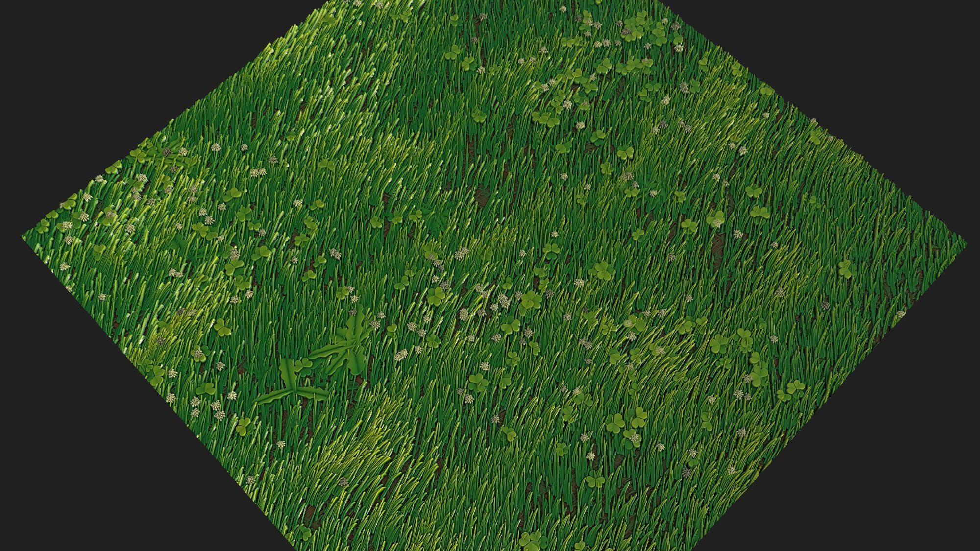 stylized grass material with clovers