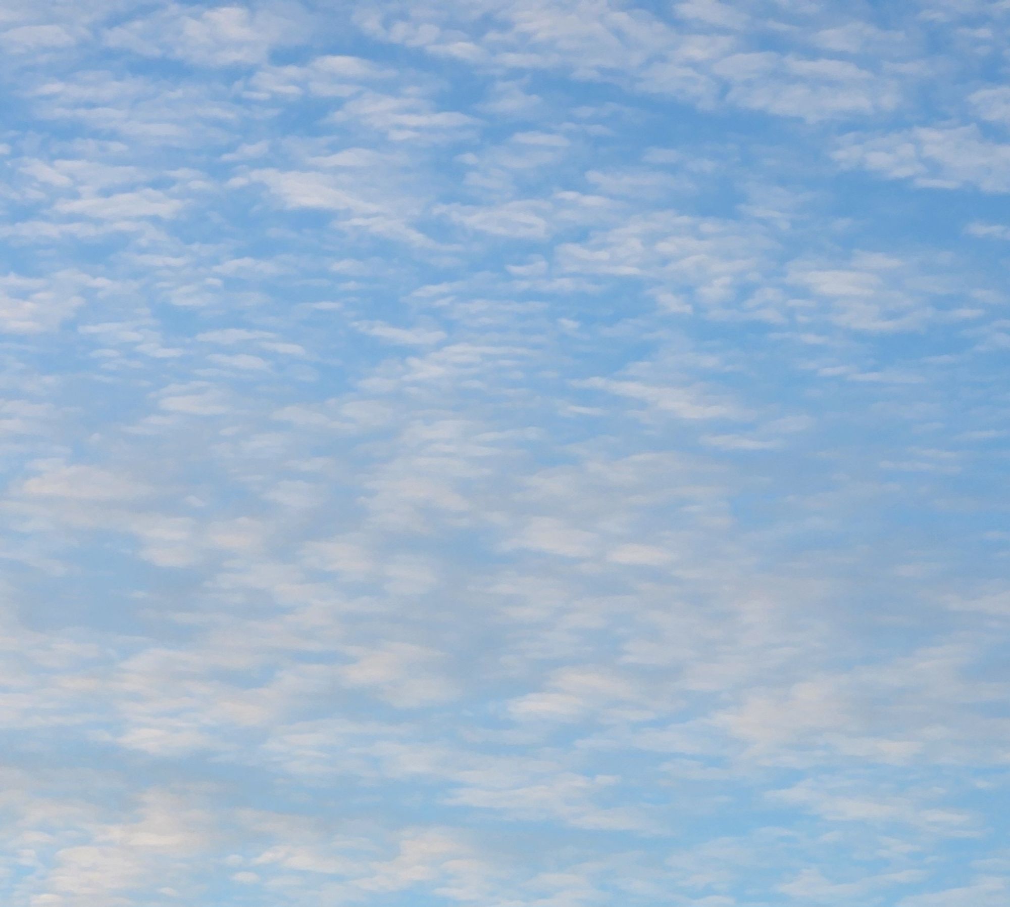 Ciel bleu, nuages blancs.