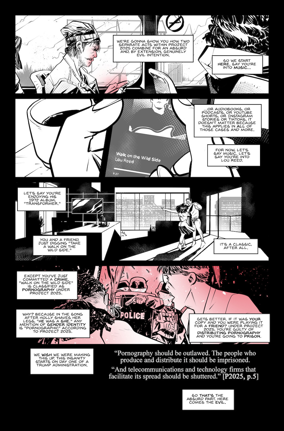 Page from a Stop Project 2025 Comic. Complete alt text at the link in the post. 