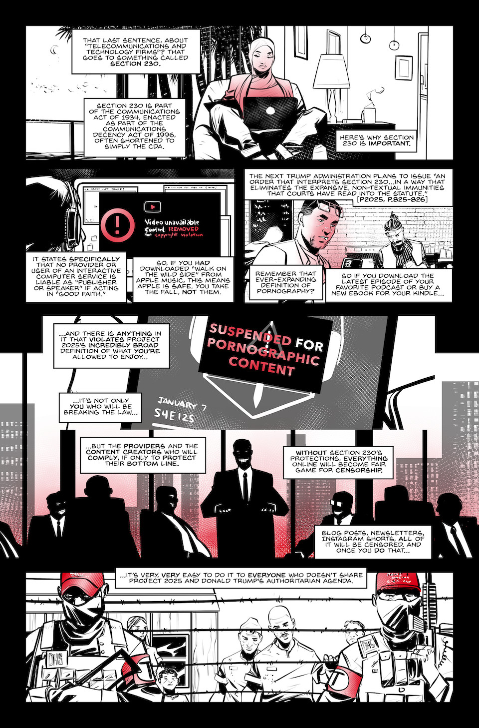 Page from a Stop Project 2025 Comic. Complete alt text at the link in the post. 