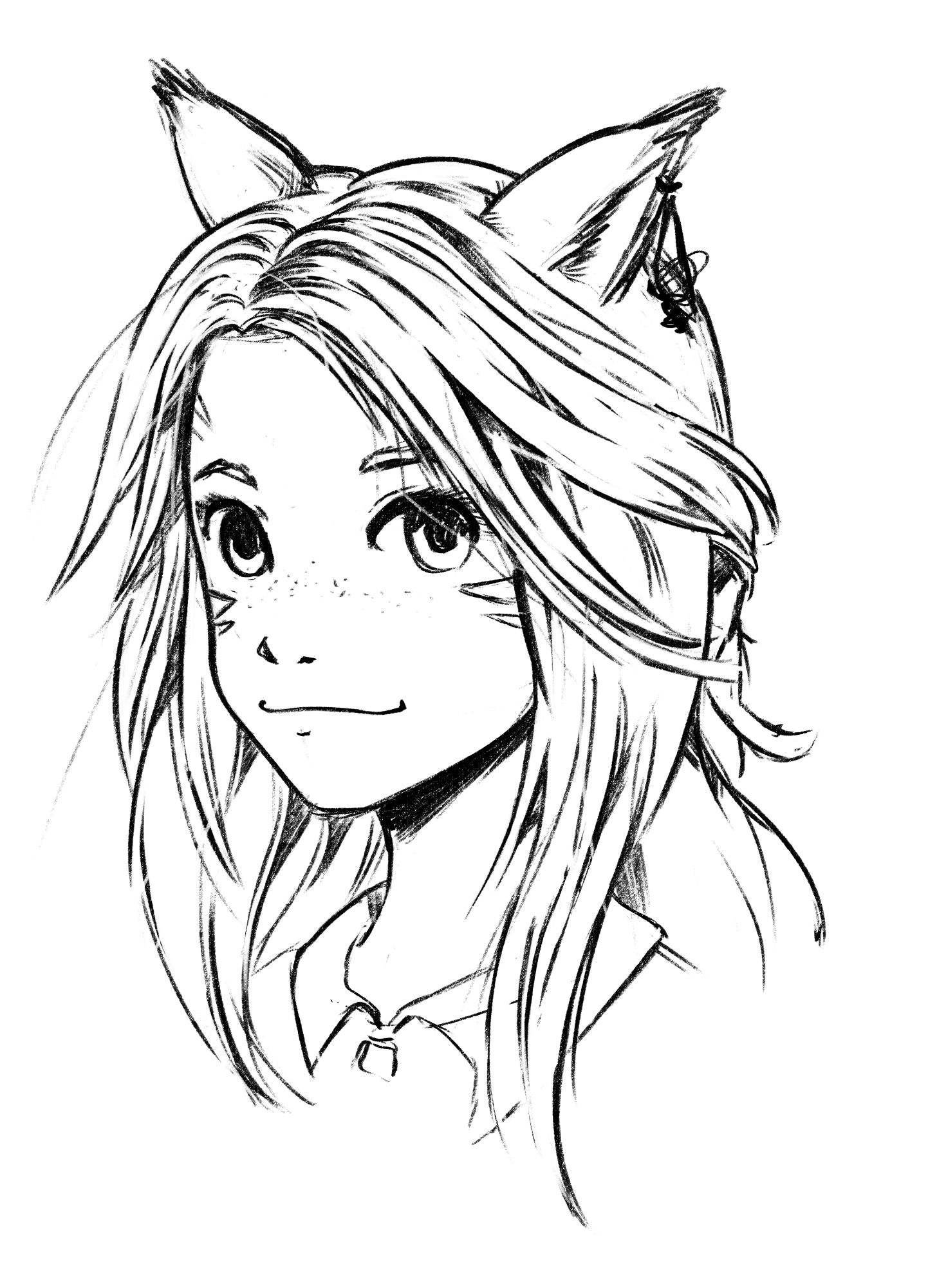 Zenaide Eleázar, boceto de una miqo'te de FFXIV.