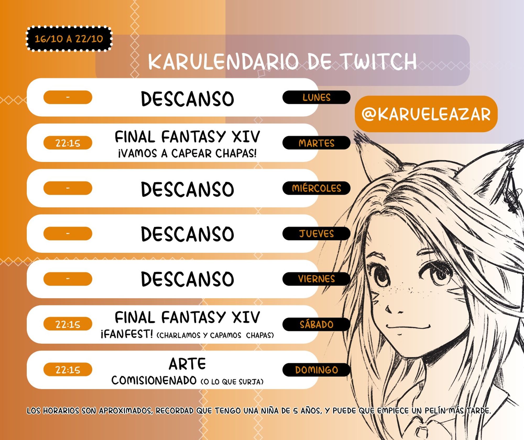 Horario directos Twitch