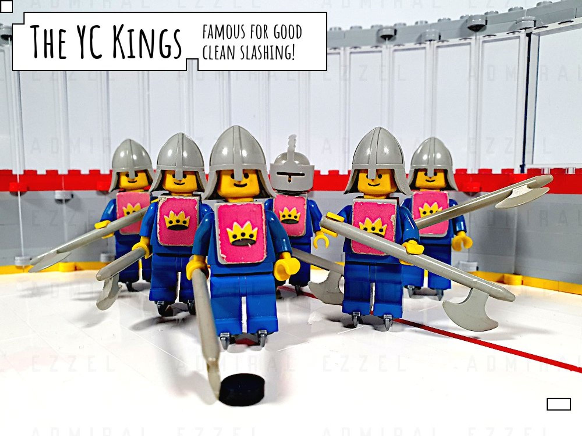 LEGO hockey rink with castle knights