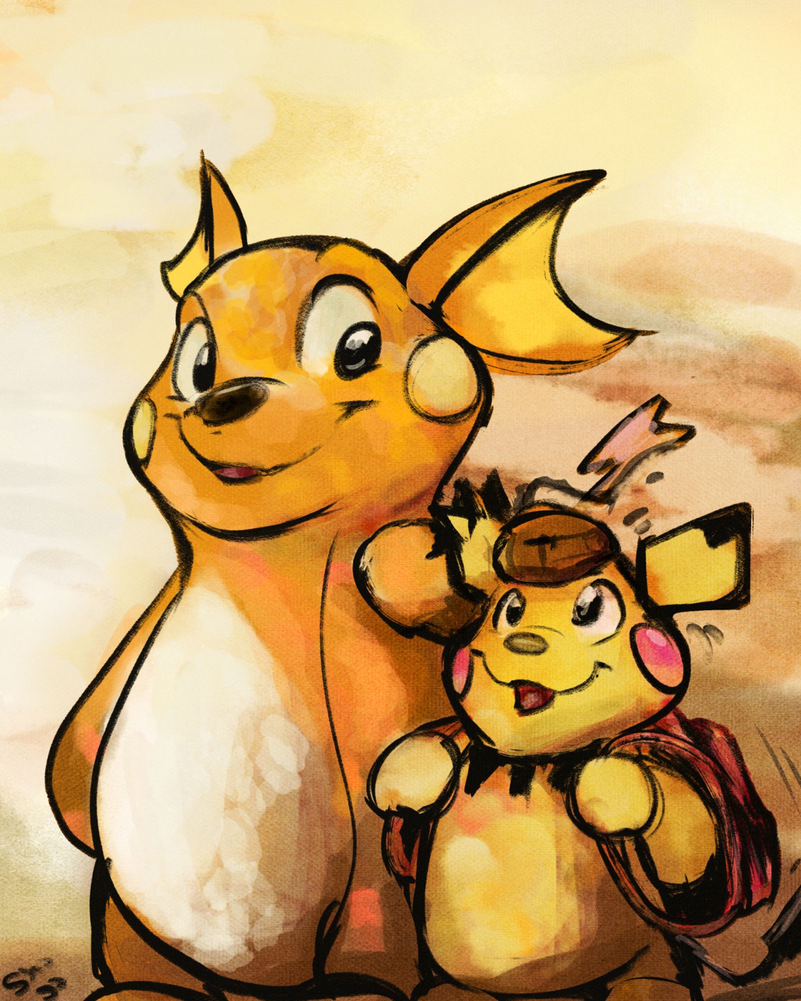 Raichu and pichu mom to school