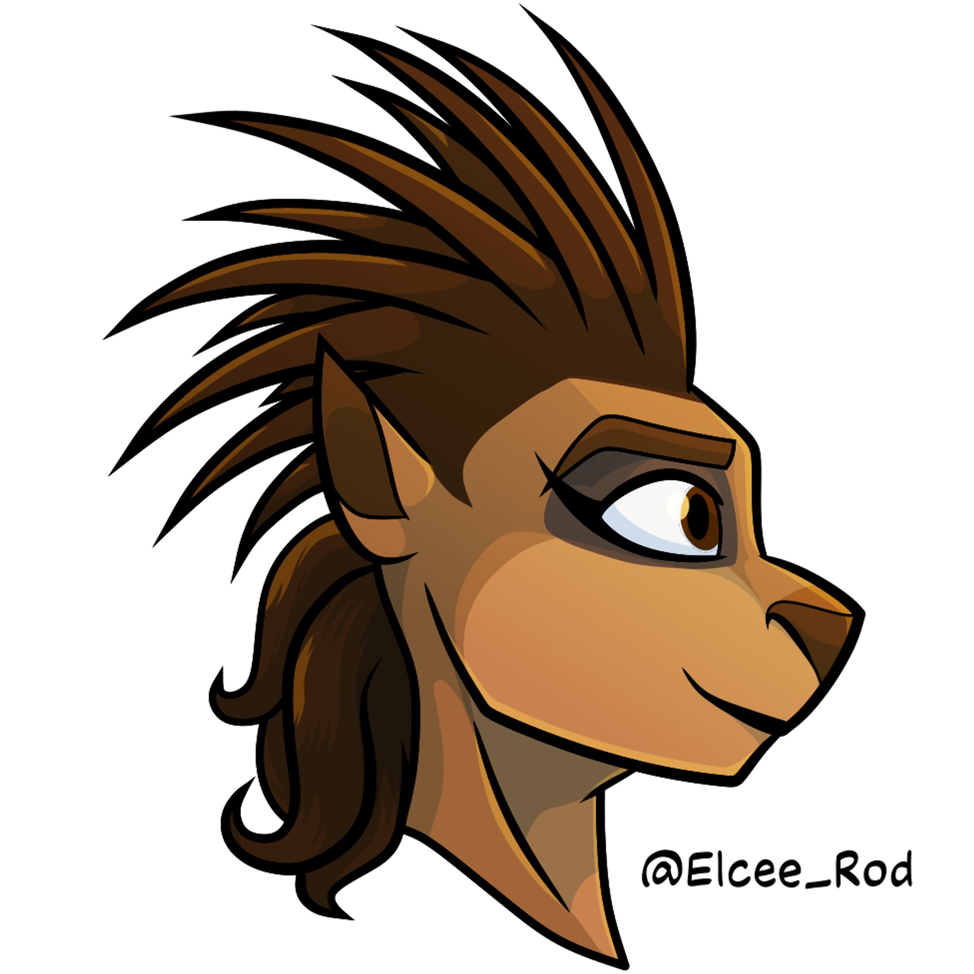 Graphic icon art of porcupine fursona.