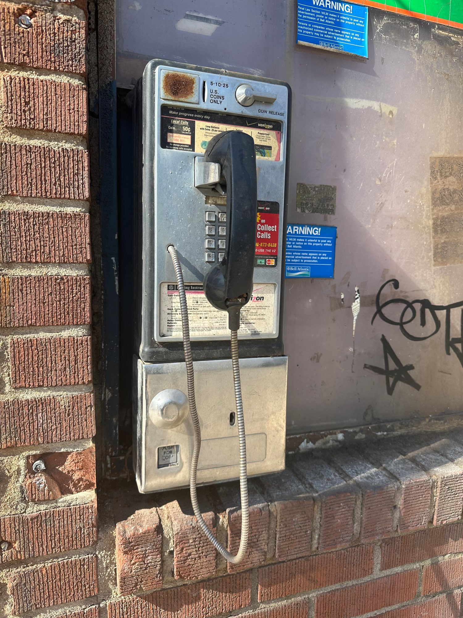 Public payphone.