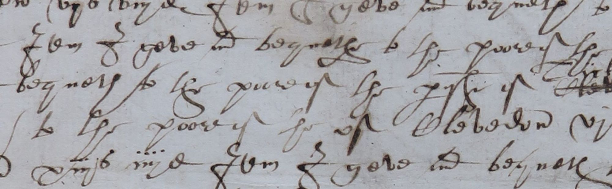 Part of a 17th-century handwritten will