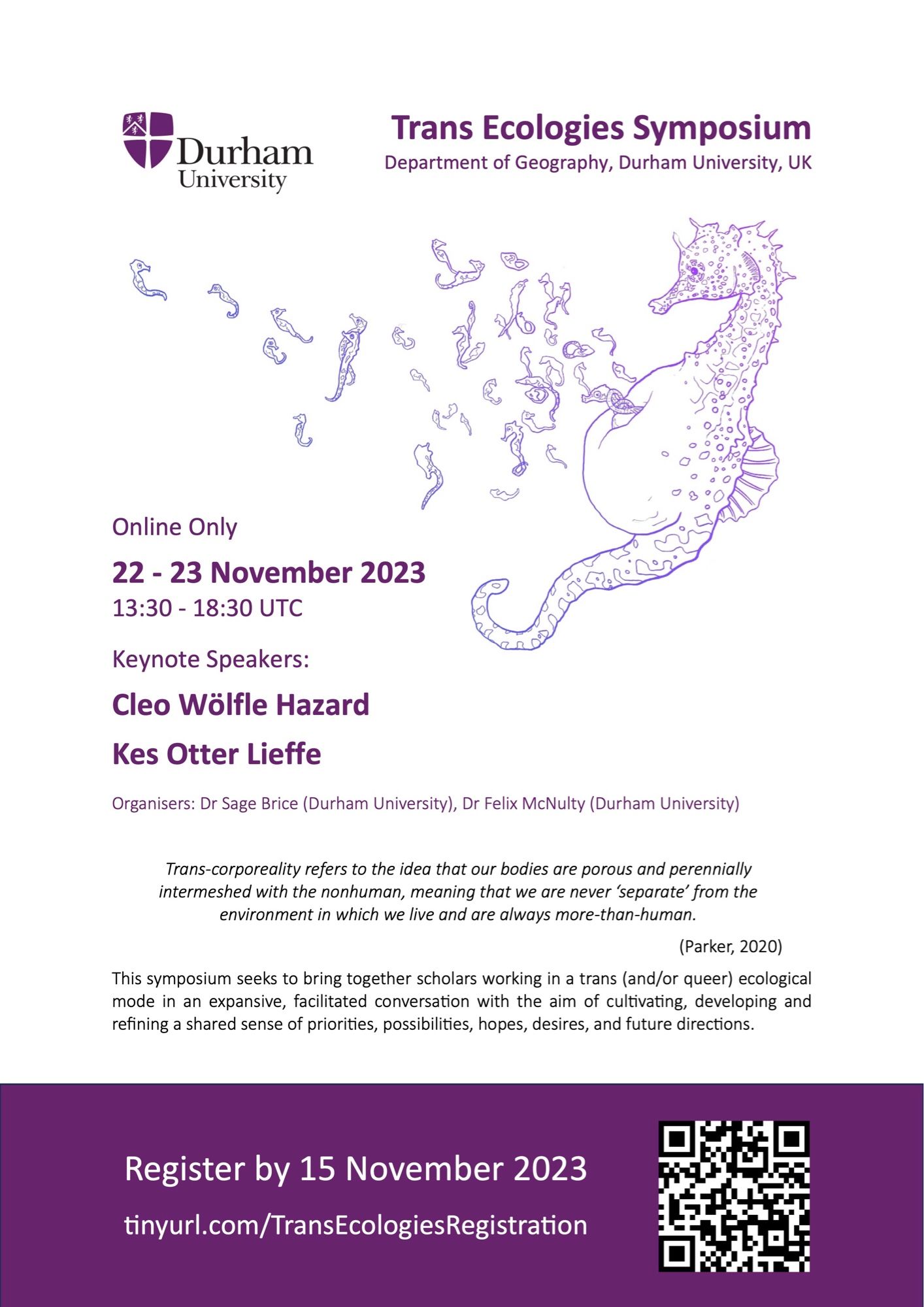 Flyer with drawing of birthing seahorse. All info available at link in post