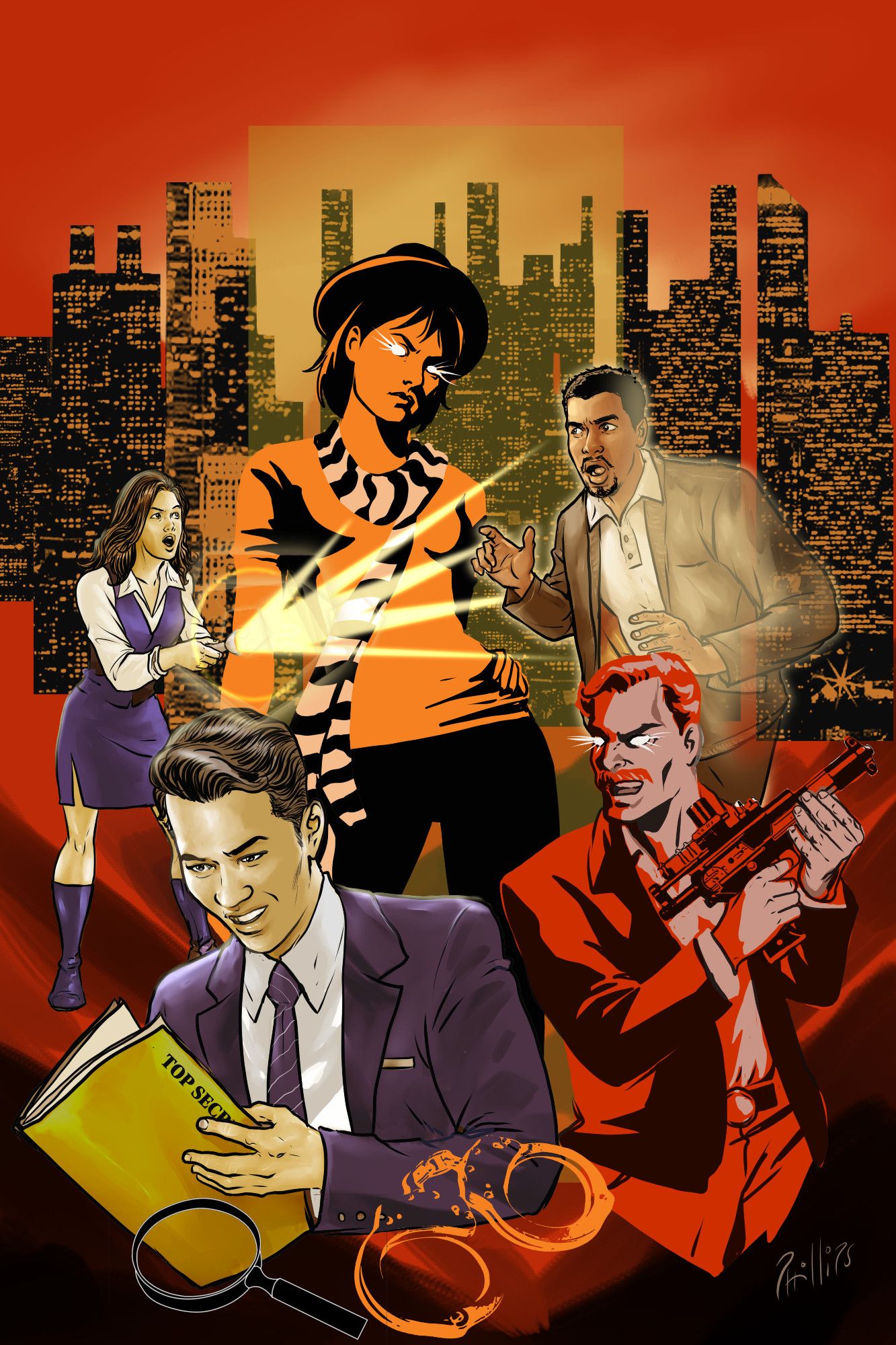 Rough cover for ESPionage the Roleplaying game of Psychics and Spies