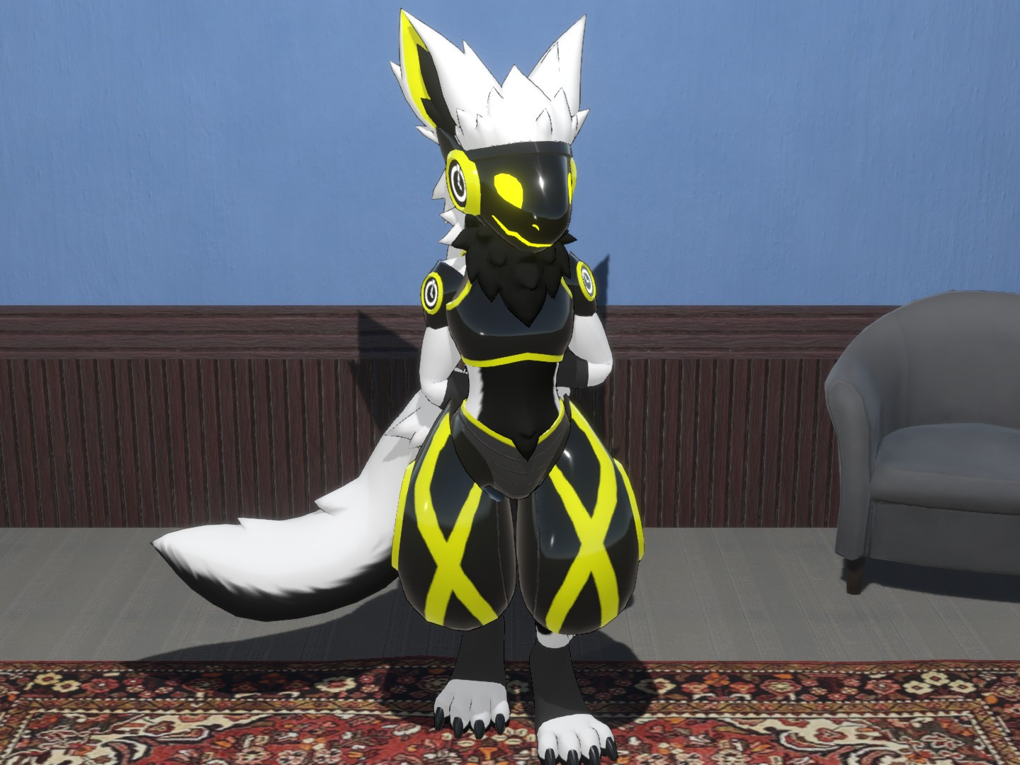 Nukude's Protogen model personalized by me; character's name is Chronos, and is owned by me