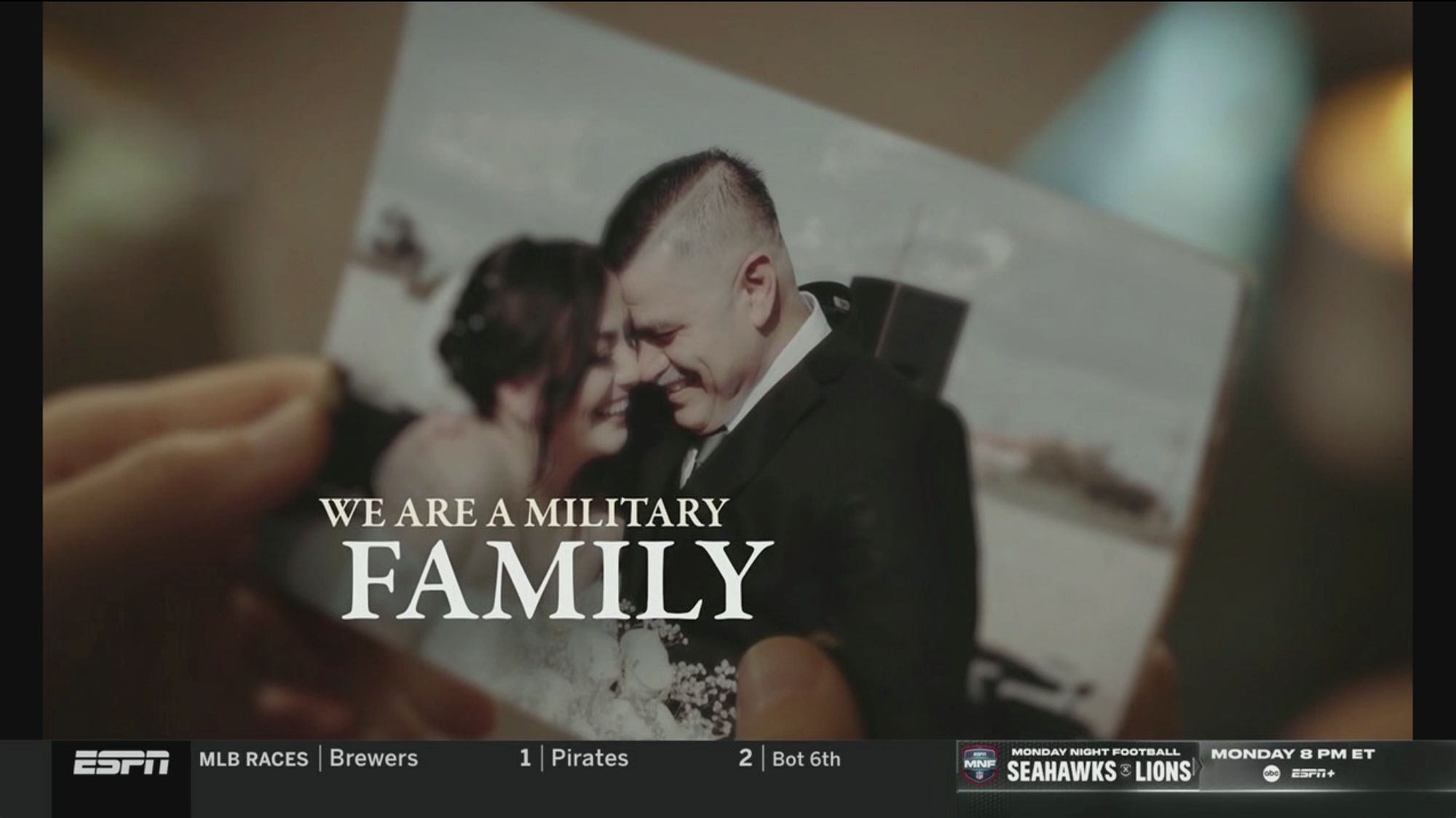 a photo of a wedding and the words WE ARE A MILITARY FAMILY