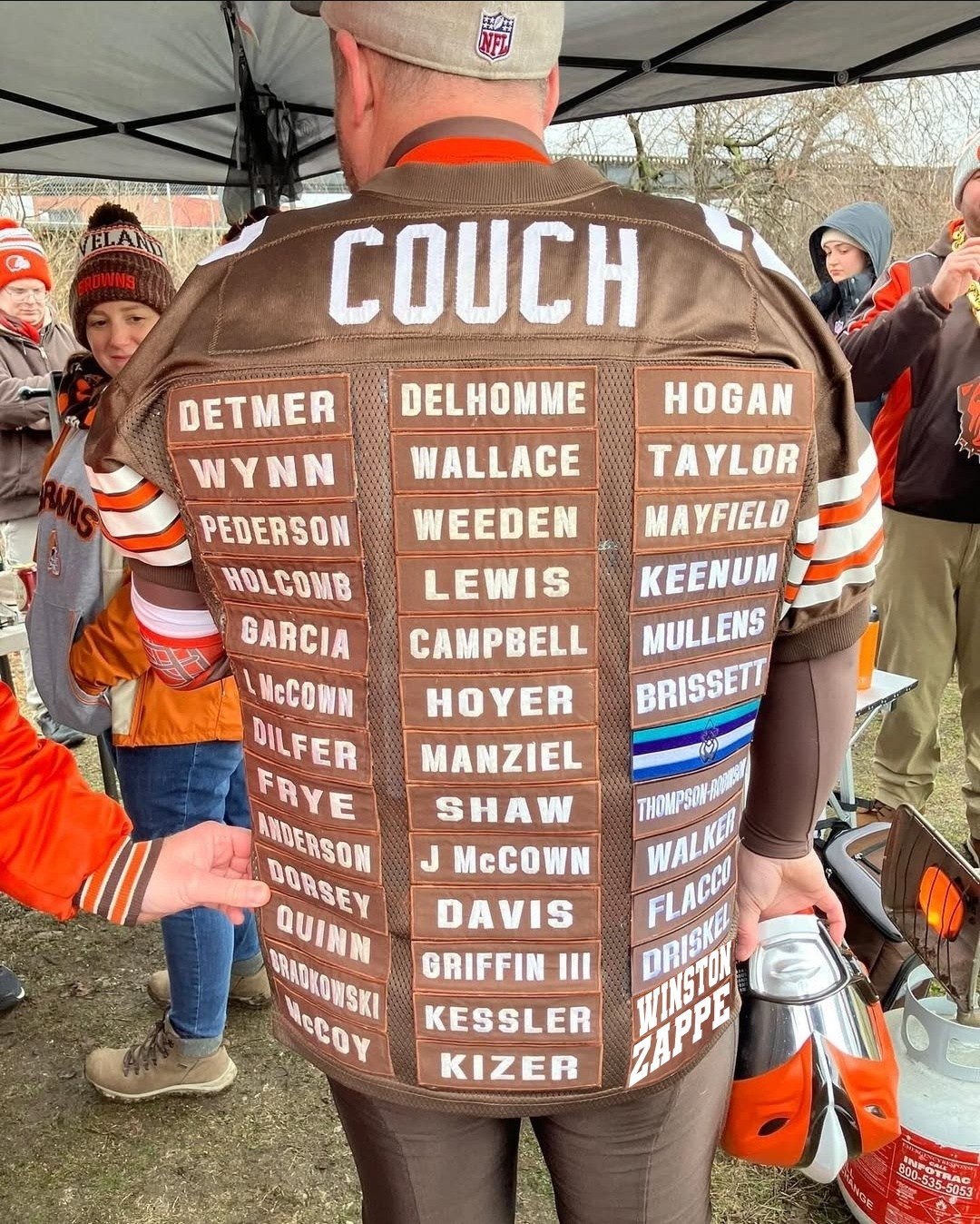 the Browns fan's Tim Couch jersey updated with every querterback who has ever started a game for the team 
