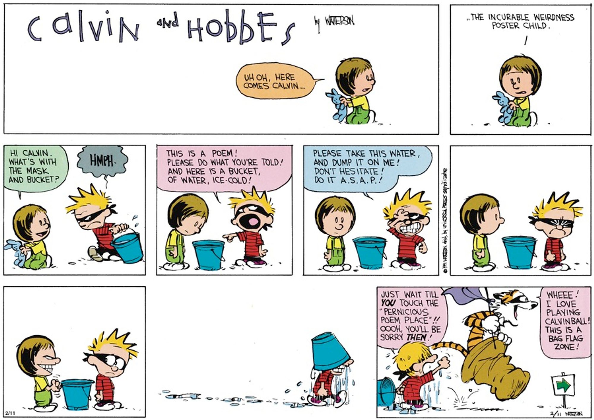 In which Calvin touched the Pernicious Poem Place and was punished.