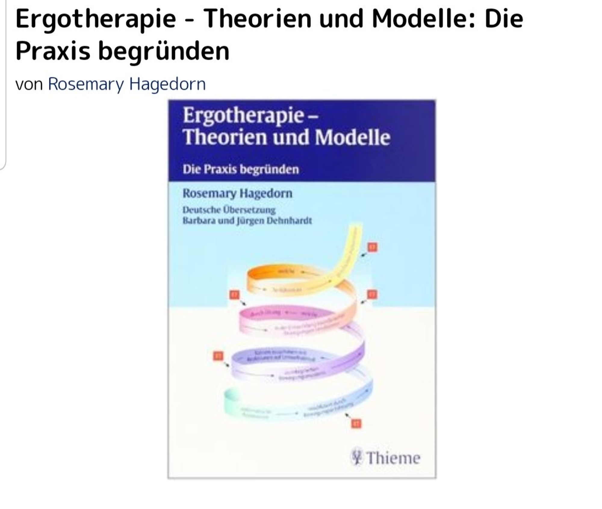 Buch ergotherapie-therapien und Modelle