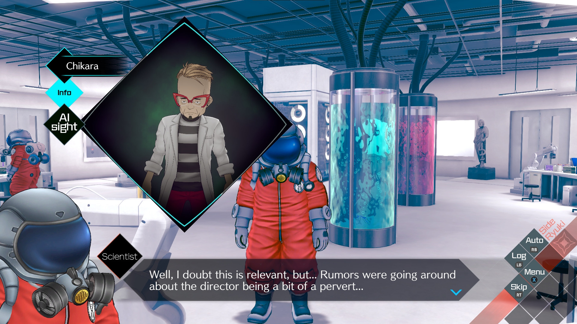 Chikara from AI:NI being spoken abut post death as having been a sex pervert