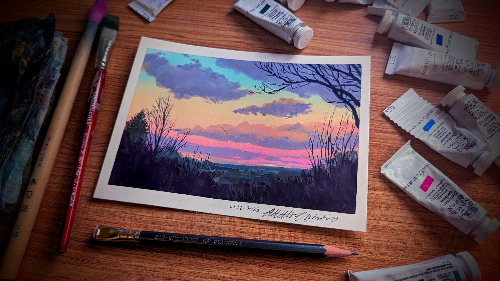 painting of a sunset