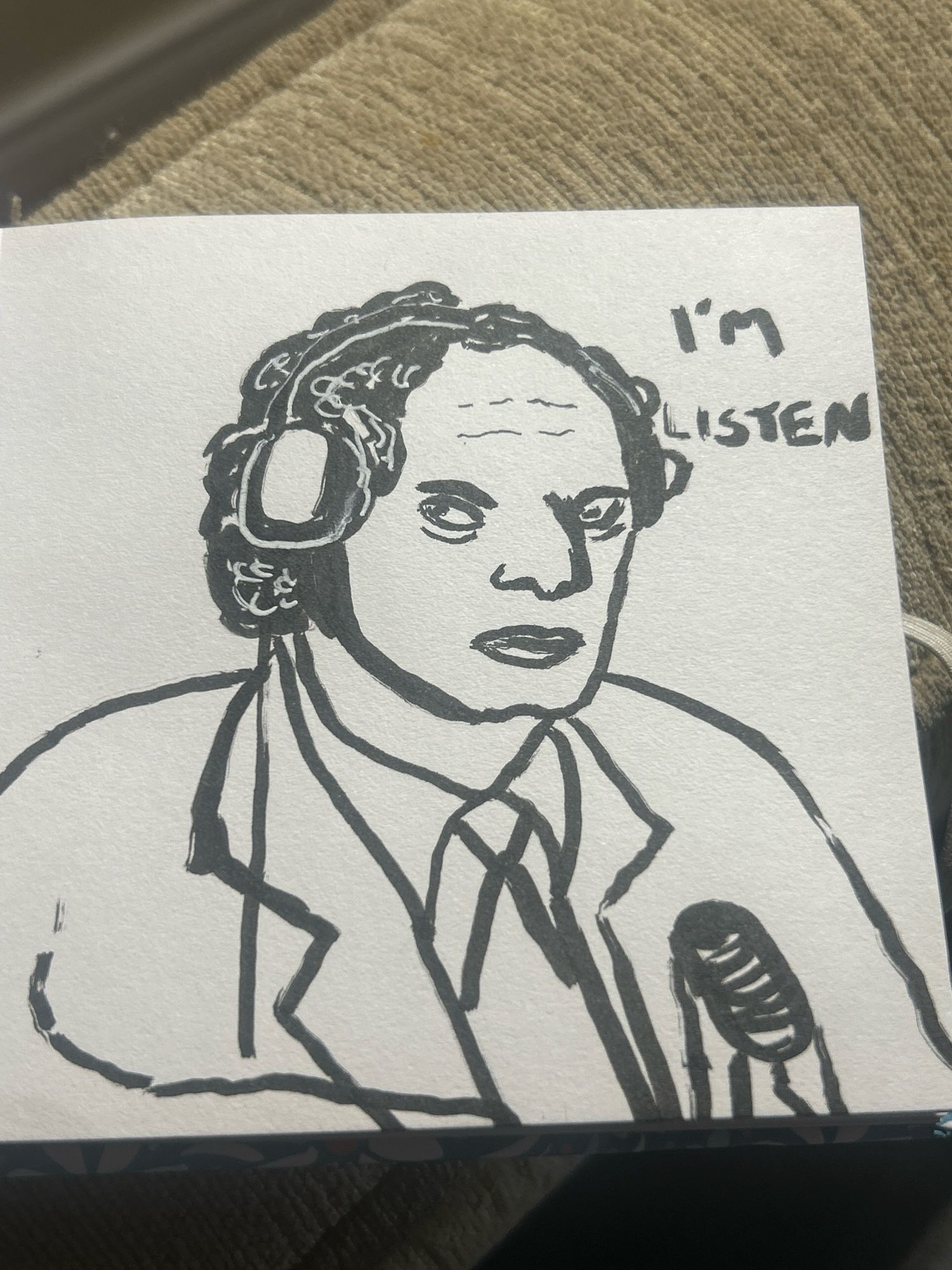 a really bad ink portrait of frasier crane