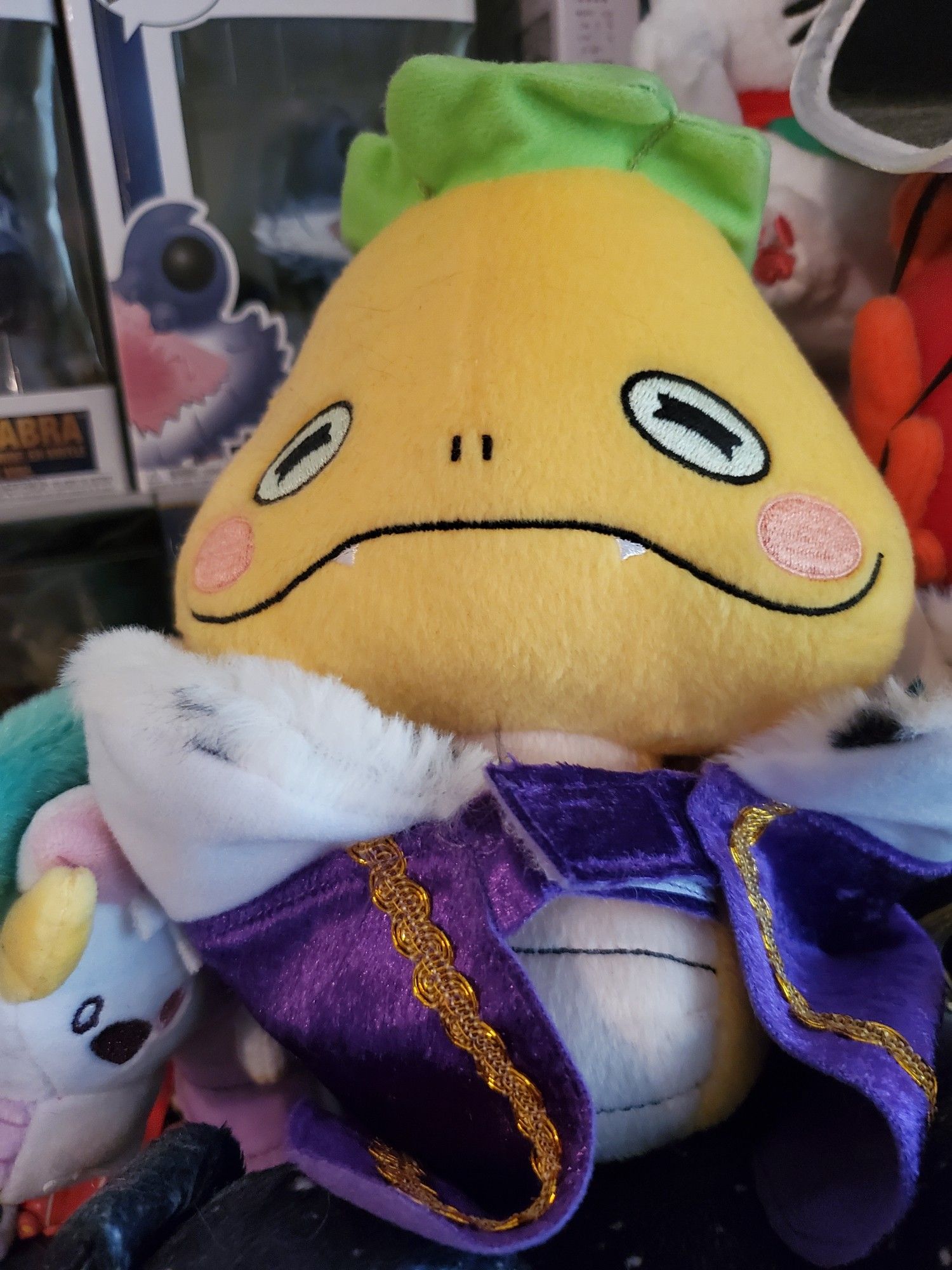 Noko from Yokai Watch plush wearing a pet costume purple cape