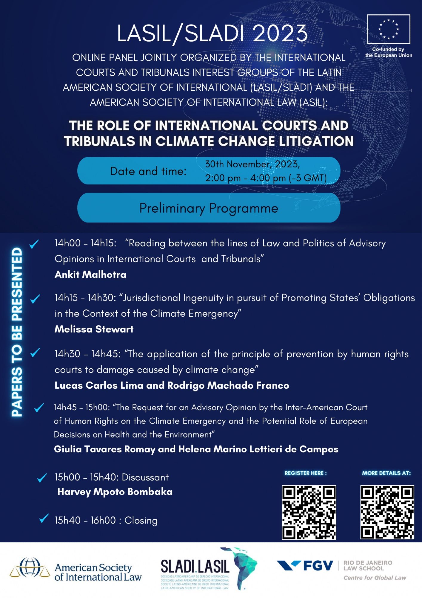 The Role of International Courts and Tribunals in Climate Change Litigation

Online panel jointly organized by the International Courts and Tribunals Interest Groups of the Latin American Society of International Law and the American Society of International Law (ASIL)