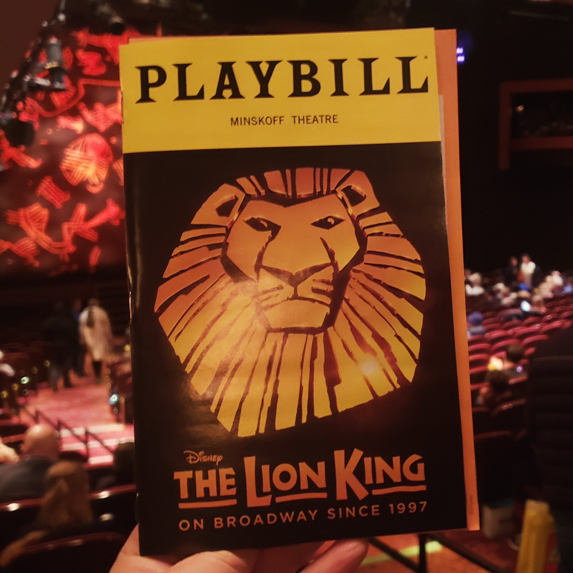 Playbill for Disney's The Lion King - Broadway