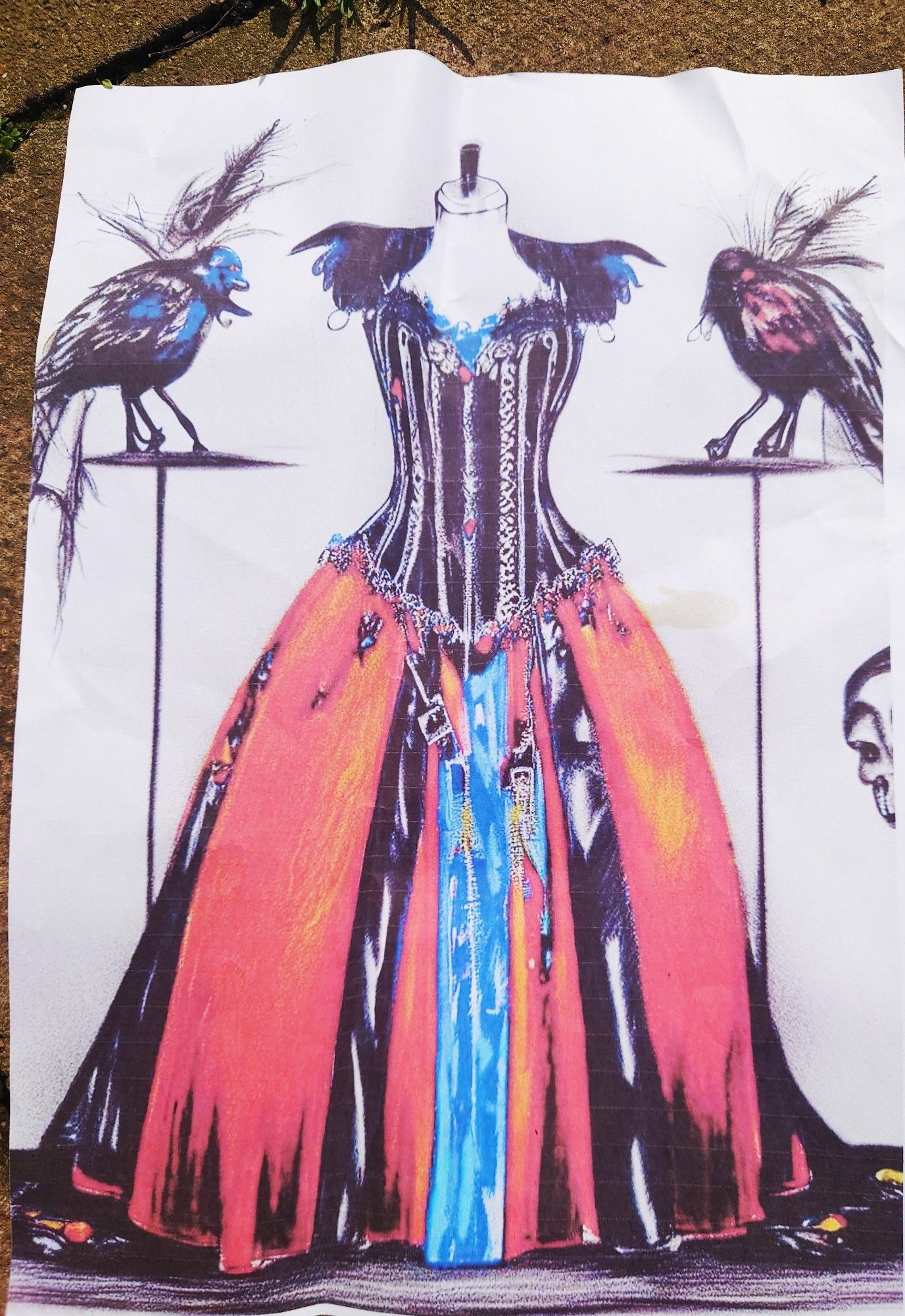 The two crow dress design. After months of feeding them I finally get one of their pwrsonal designs