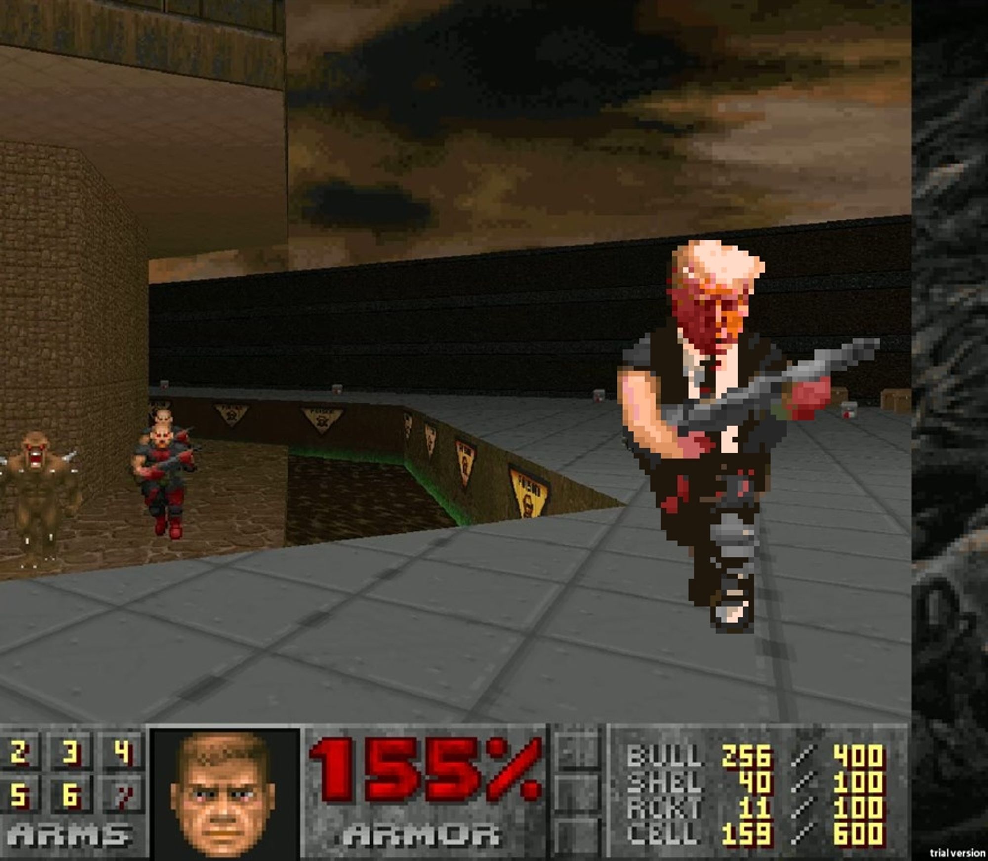 trumps mugshot as a doom character.