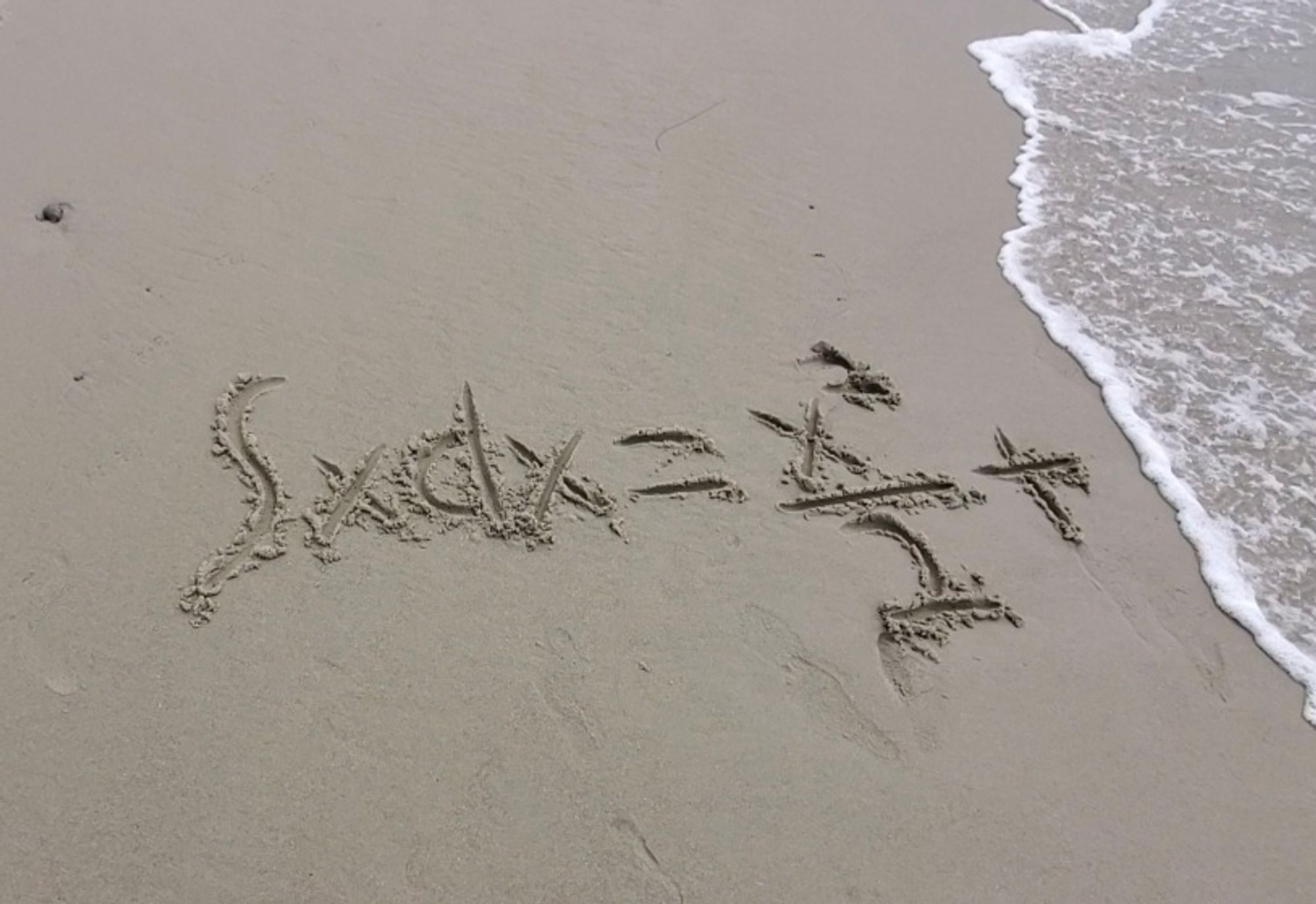 Integral of x with respect to x = x²/2 + sea