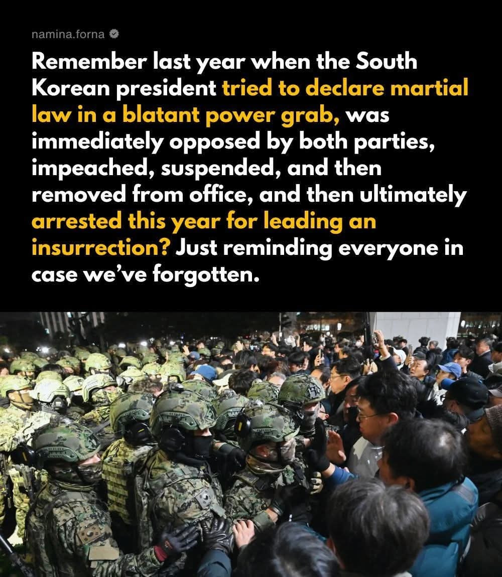 South Koreans fight a power grab by their President and depose him. 