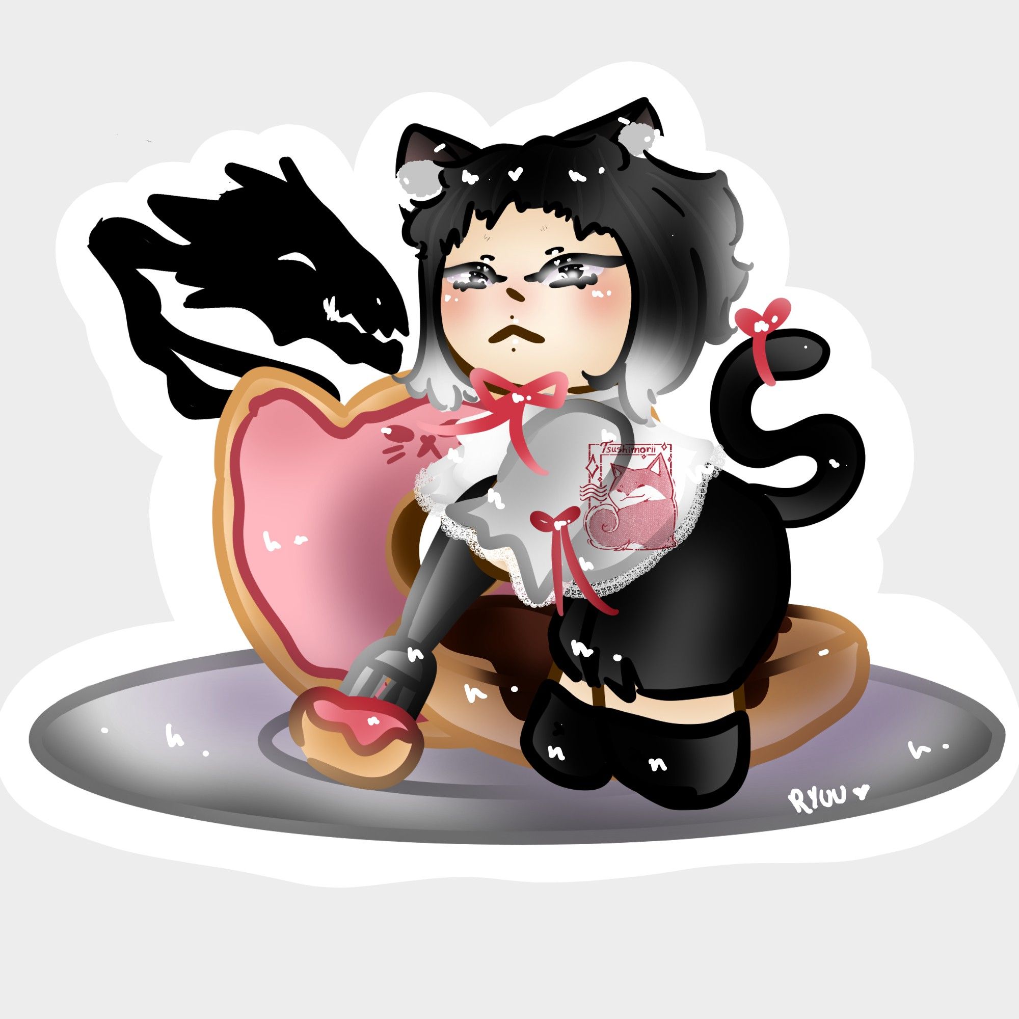 Arte do Akutagawa chibi + rosquinha