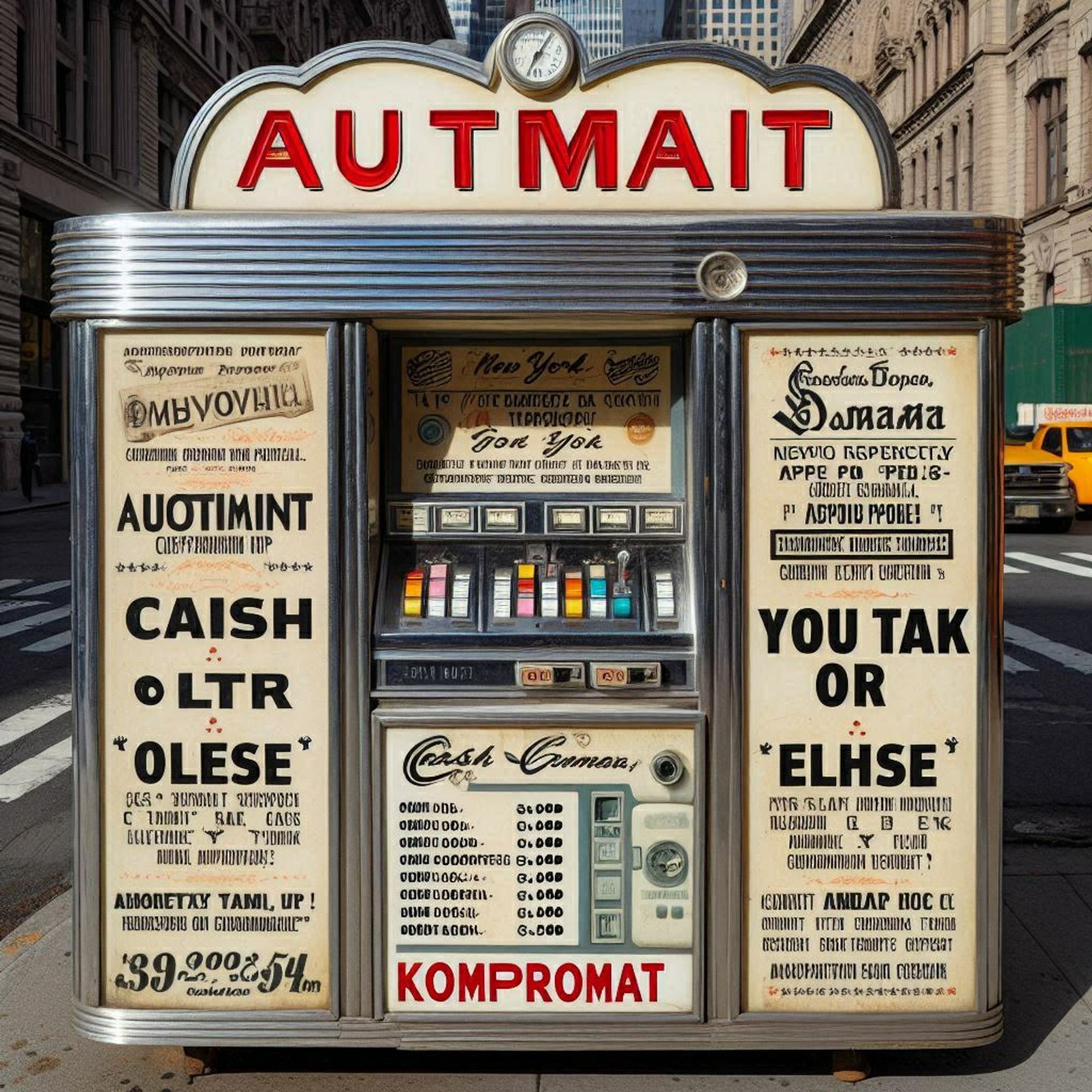 1950s style cash dispenser called Kompromatic.