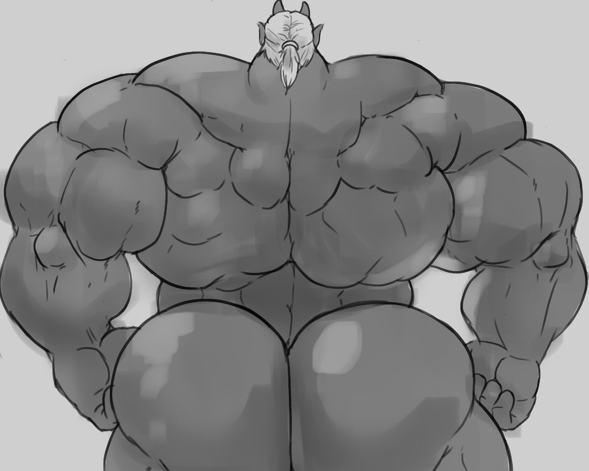 Medael showing off his massively muscled back and ass