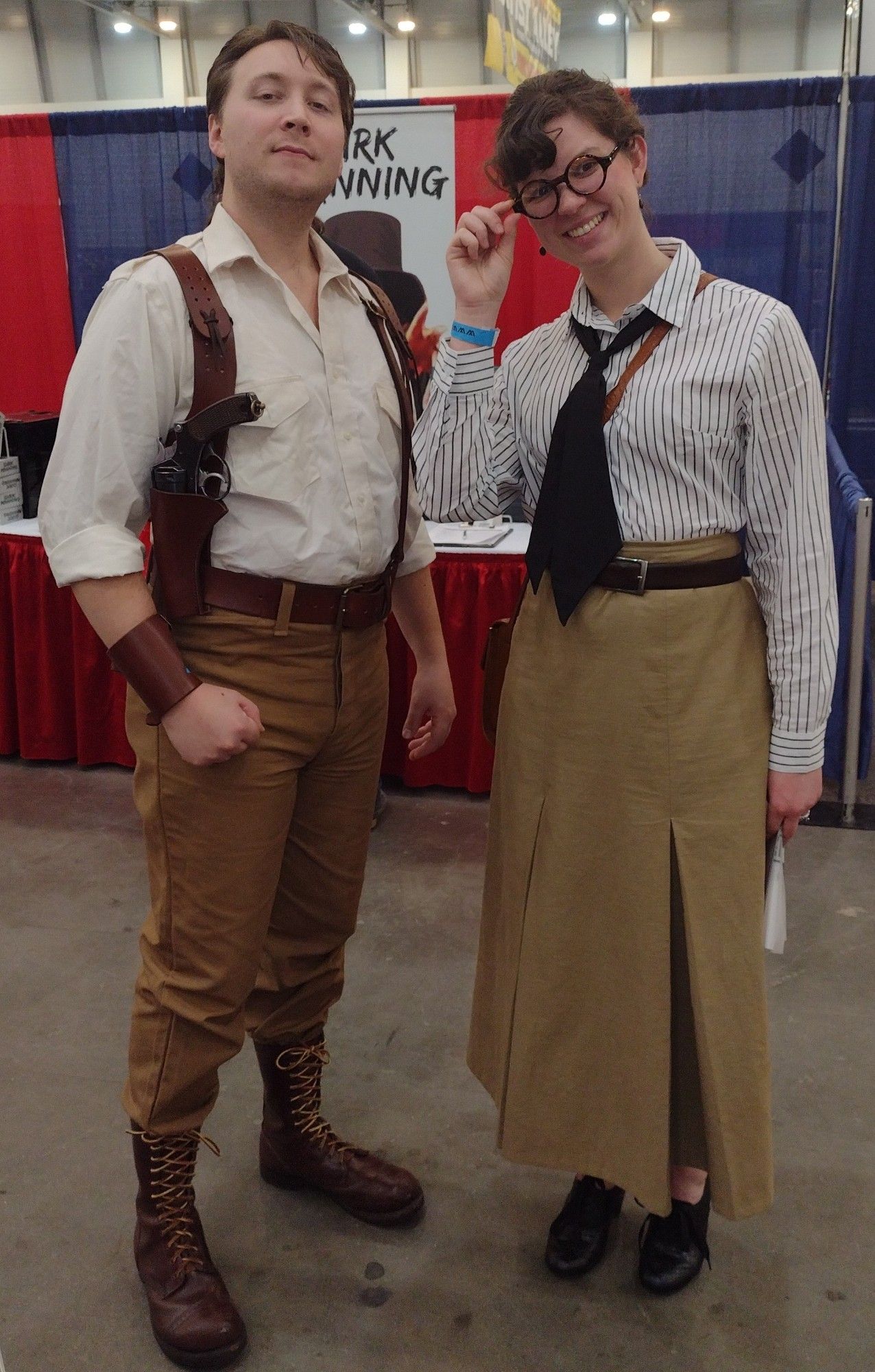 Cosplayers dressed as Rick & Evie from The Mummy (1999)