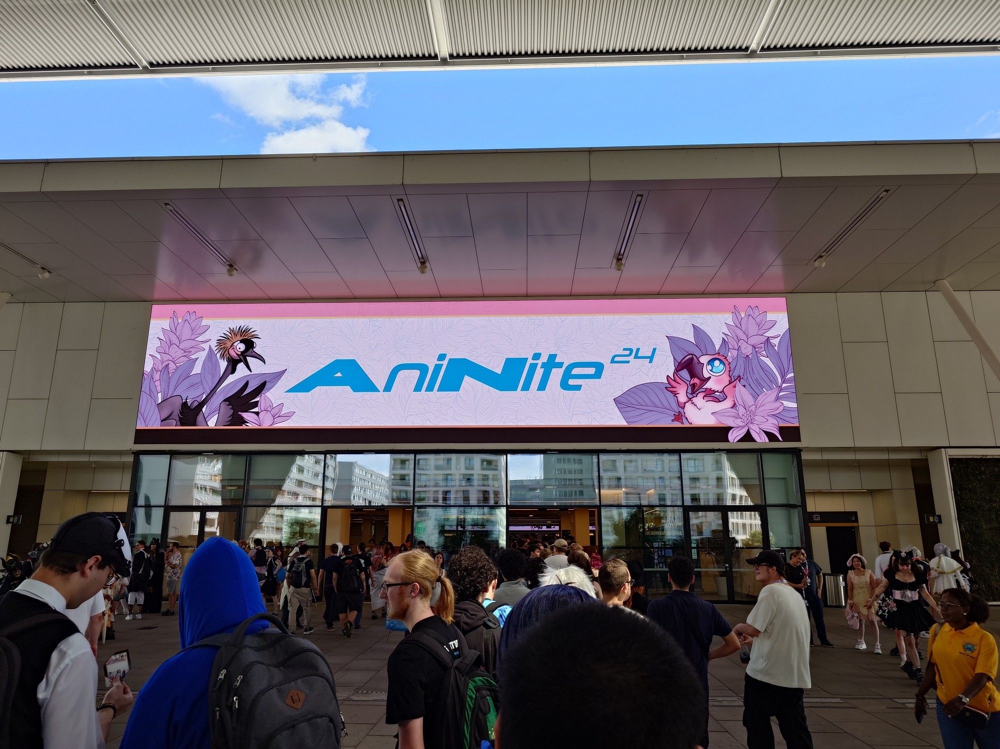 Entryway to Aninite with the digital display sign