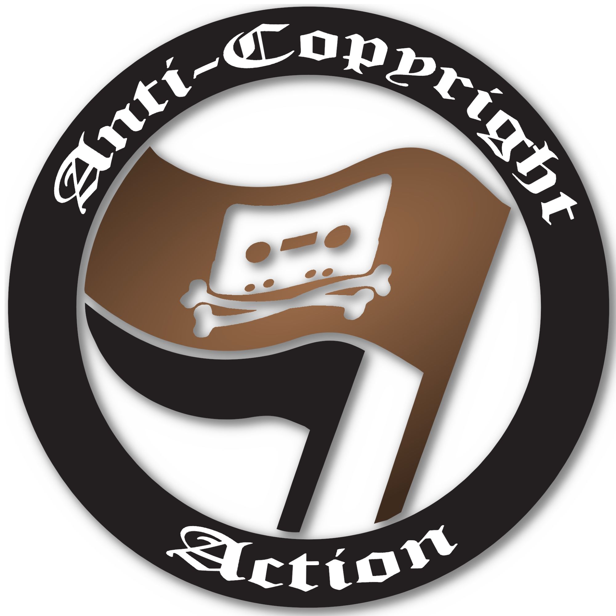 an "anti-copyright action" logo